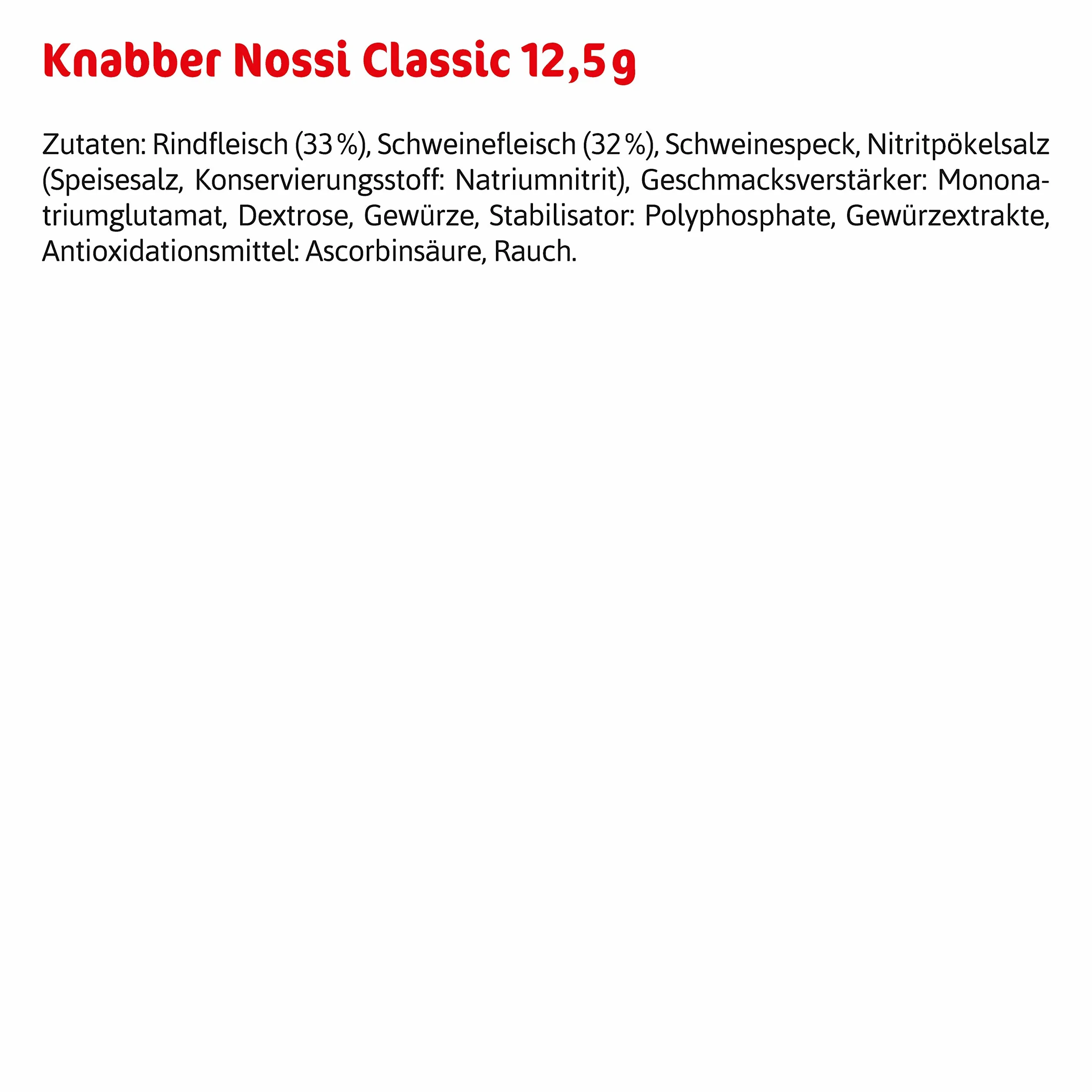 Knabber Nossi Przekąska do kiełbasy 50 sztuk 12,5 g
