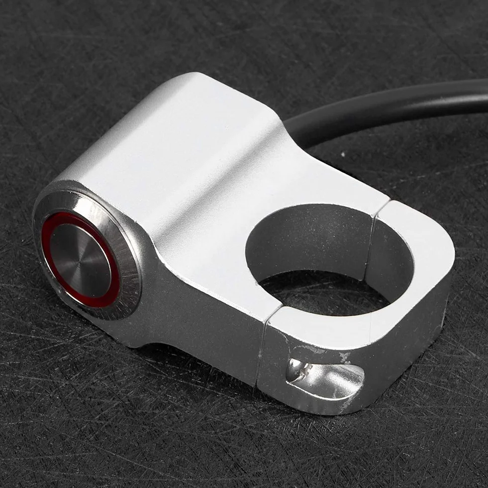 Przełącznik Kierownica Motocykl 25Mm,Przełączniki Powersports,25 Mm/0.98 Wodoodporny Stalowe Reflektory Kierownica Rowerowa Srebrny