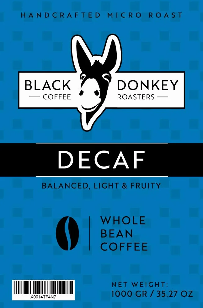 Black Donkey BEZKOFEINOWEJ Ziarna Kawy 1Kg