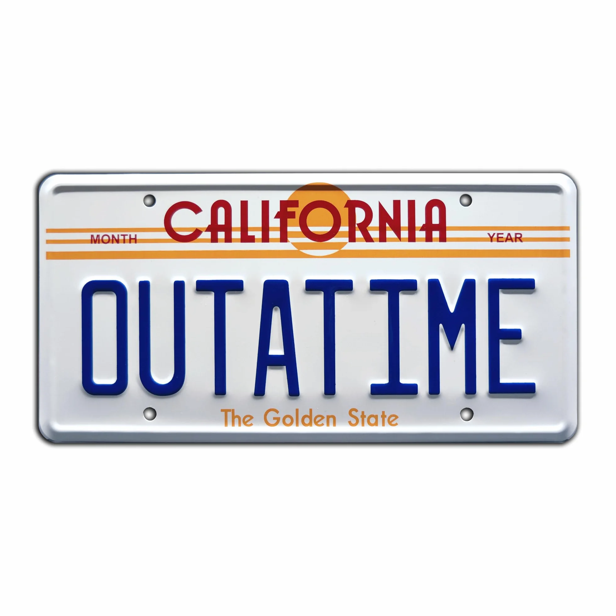 Celebrity Machines Back to The Future | Delorean | Outatime | Metal Stamped Vanity Prop License Plate