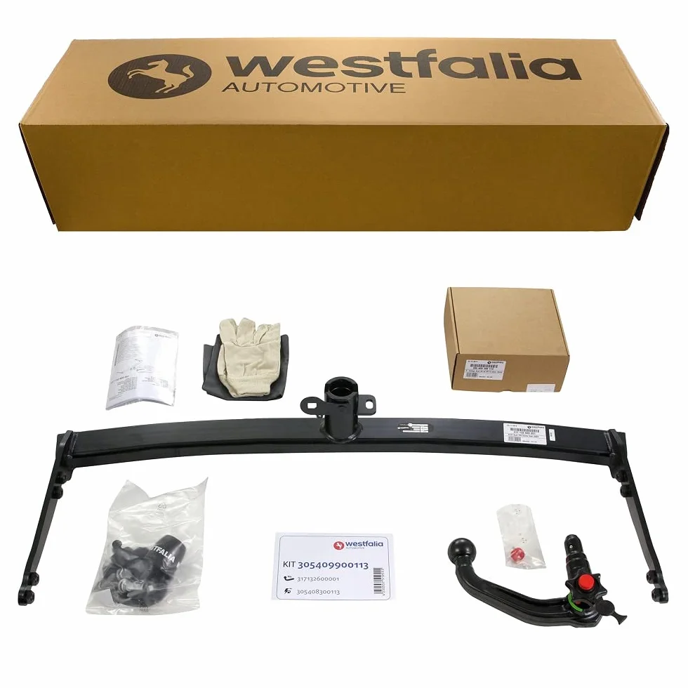 Westfalia Hak Holowniczy Wypinany do VW Golf 7 Sedan (06/14-06/20), Audi A3 (06/14-06/16), Skoda Octavia 3 - Zestaw z 13-pinowym Dedykowanym Zestawem Elektrycznym Westfalia do Konkretnego Pojazdu