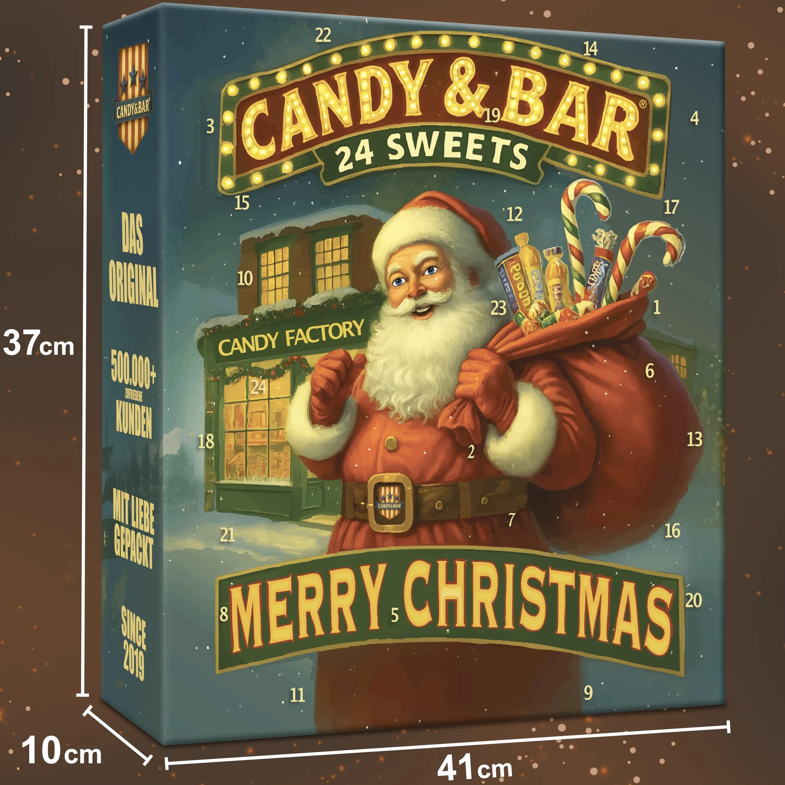 Kalendarz adwentowy 2025 XXL Czekoladowy popularne klasyczne czekoladki słodkie niespodzianki Candy & Bar