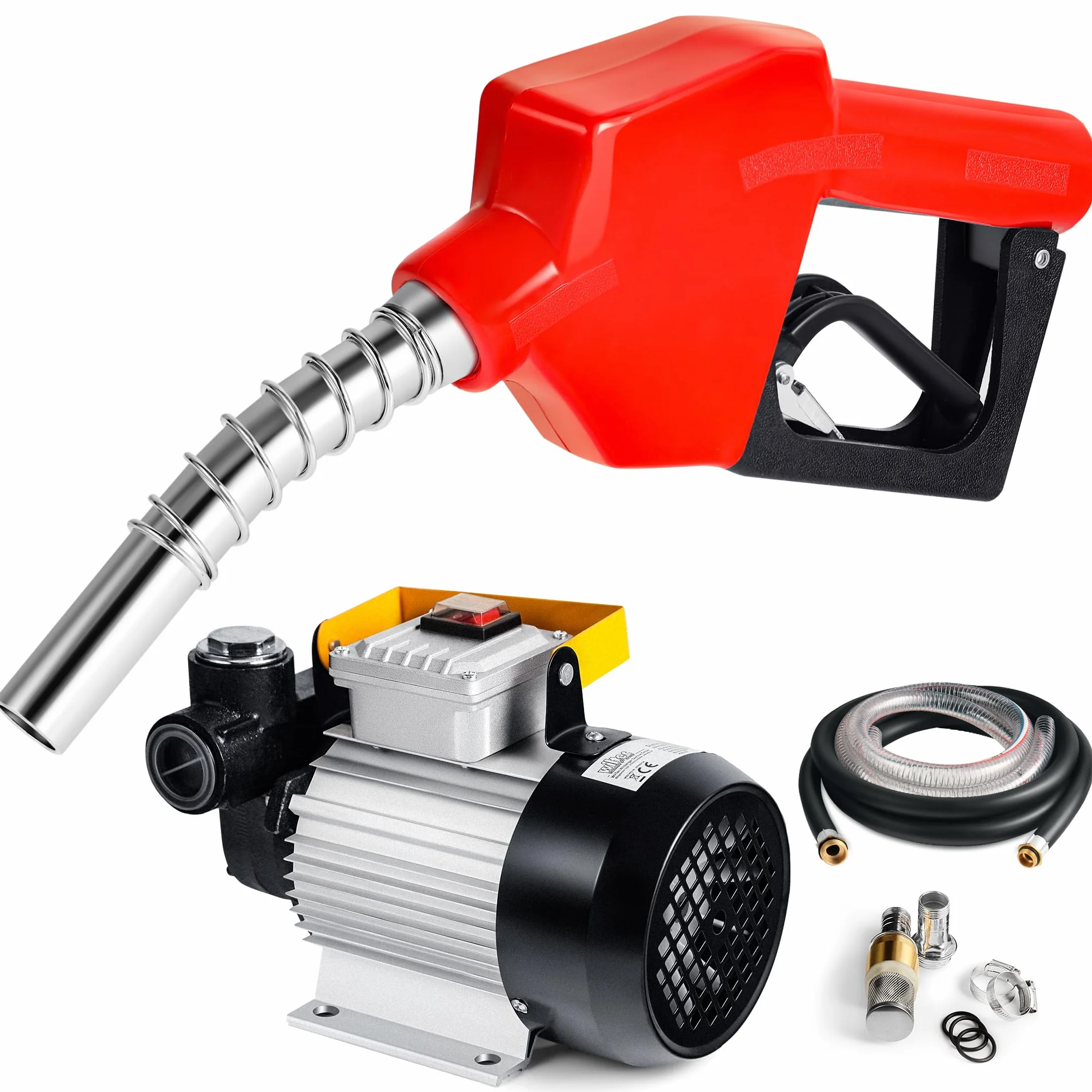 Wiltec Pompa do oleju napędowego i opałowego 550 W 20-60 l/min, samozasysająca 230 V zestaw z wężami i pistoletem