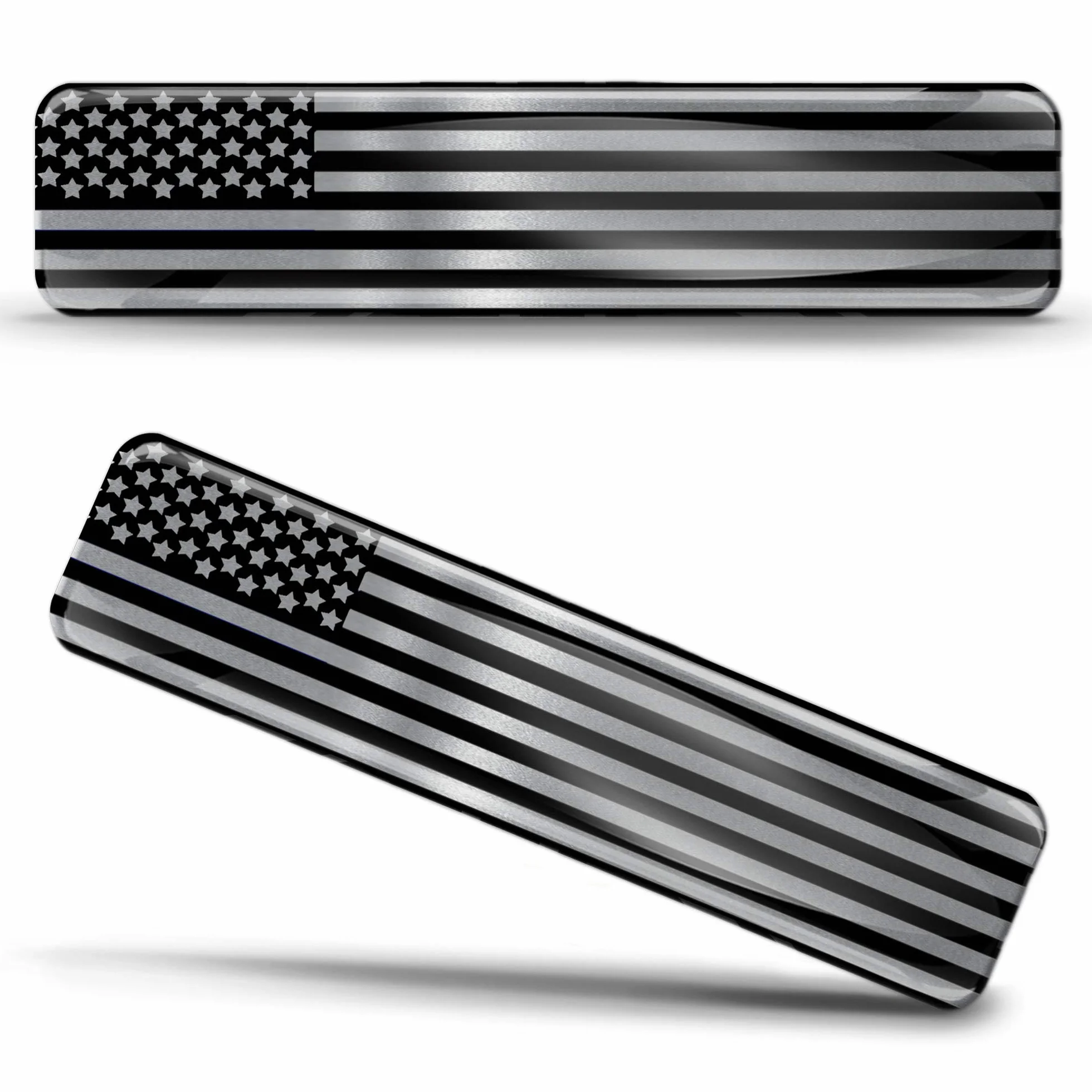 Biomar Labs 2 x 3D wypukłe naklejki silikonowe srebrne USA Narodowa flaga amerykańska emblemat naklejki do samochodu motocykla kask F 128/2-szt