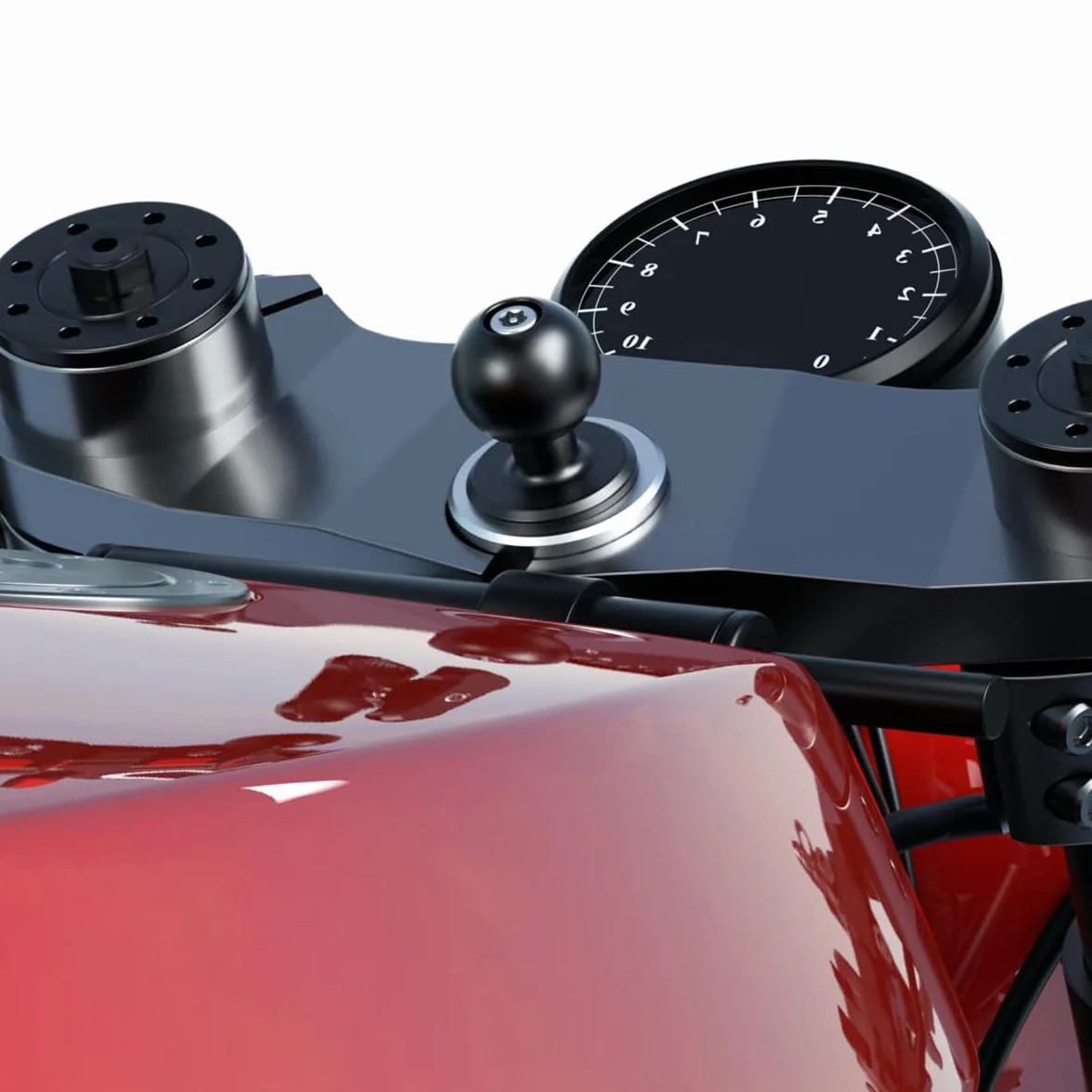 Namvo Metalowy uchwyt na trzpień motocyklowy Fo-Rk z 1-calową kulką TPU odpowiedni do otworów na łodygi o średnicach od 12 mm do 25,4 mm kompatybilny z mocowaniem RAM B rozmiar 2.5 cm kulkowe podwójne