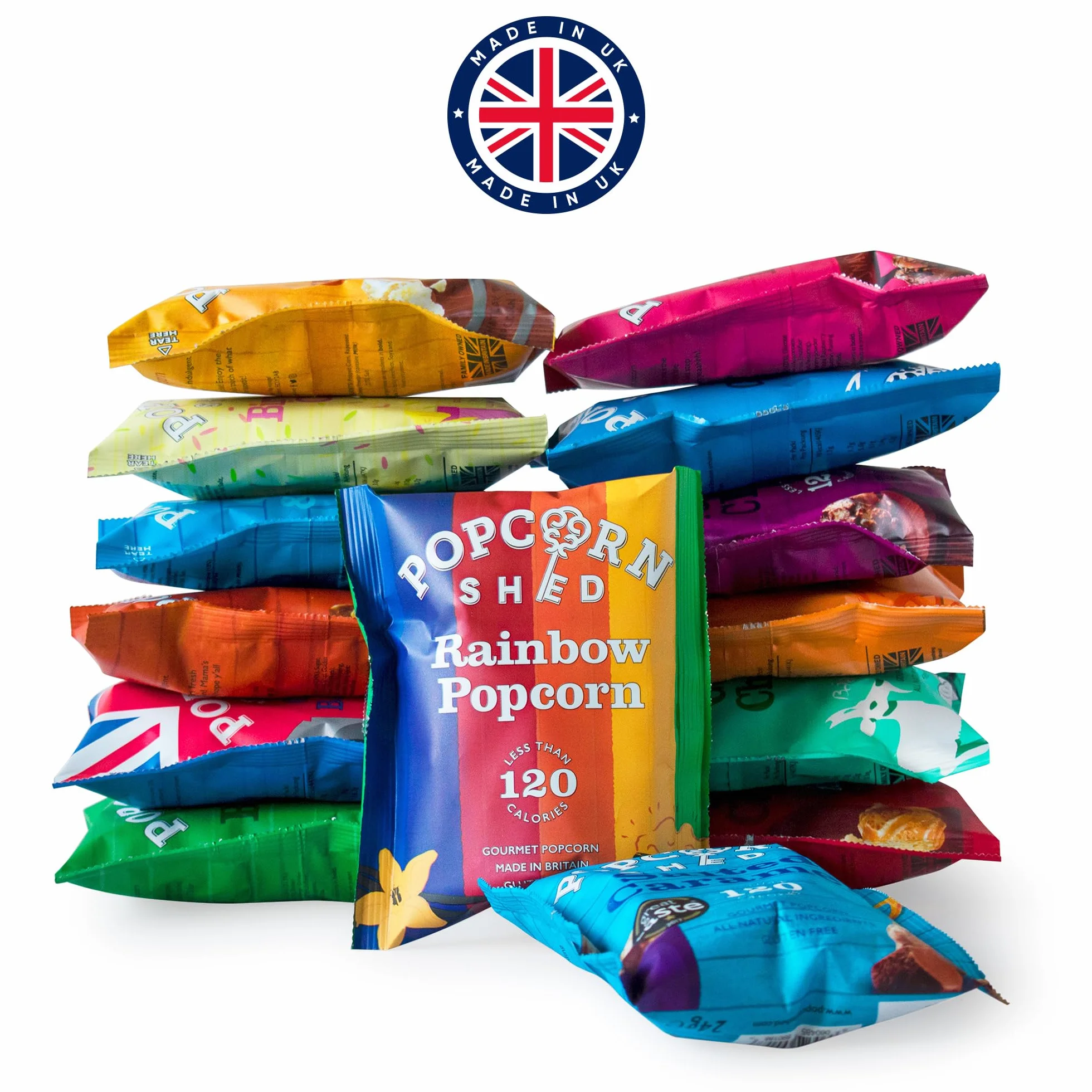 Popcorn Shed Snack Mix (14 sztuk) – wybór 14 różnych smaków, bezglutenowe, naturalne i wegetariańskie przekąski