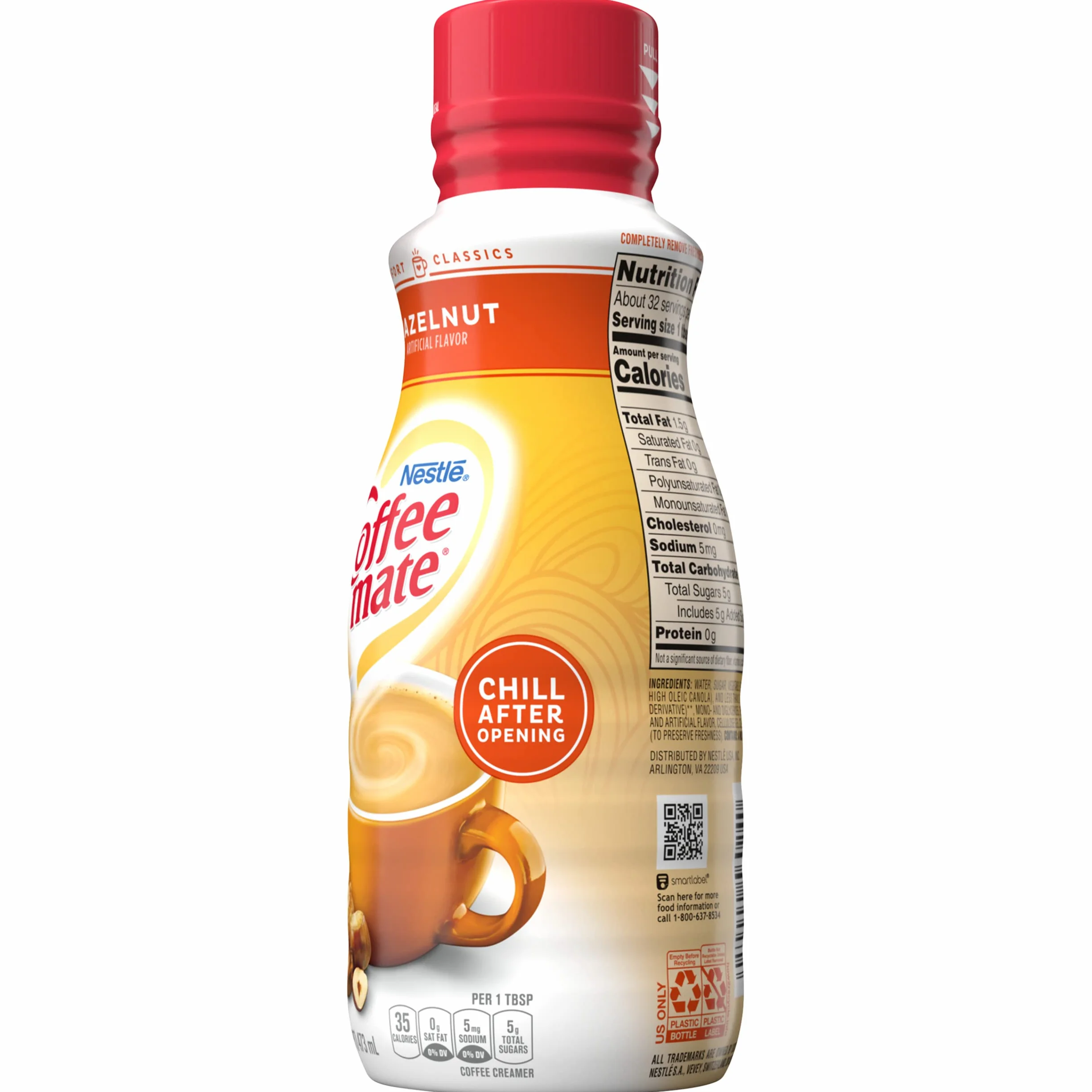 Nestle Coffee mate Hazelnut Liquid Coffee Creamer, 16 FL OZ