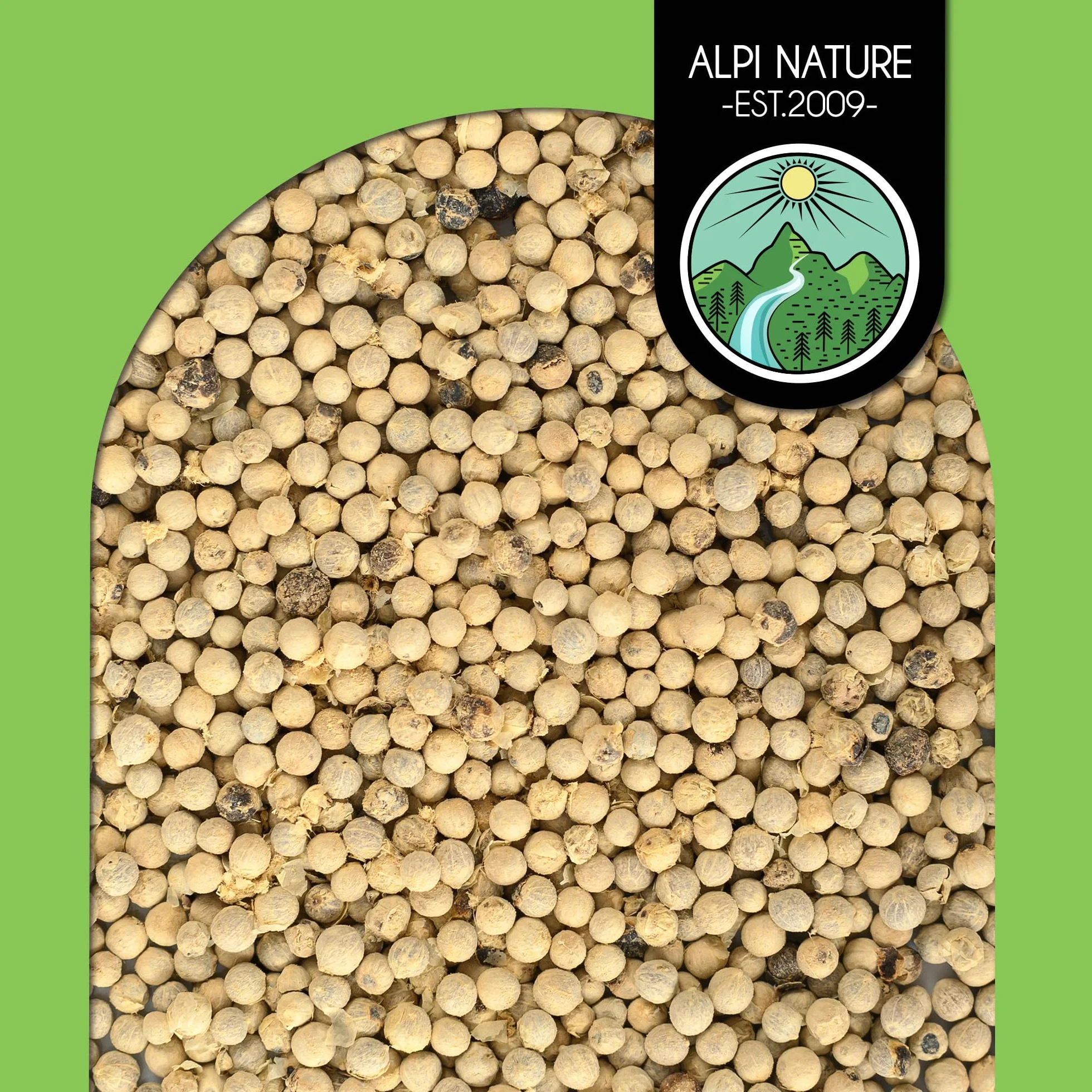 Pieprz biały (250 g), pieprz biały 100% naturalny, naturalny bez dodatków, wegański, biały pieprz