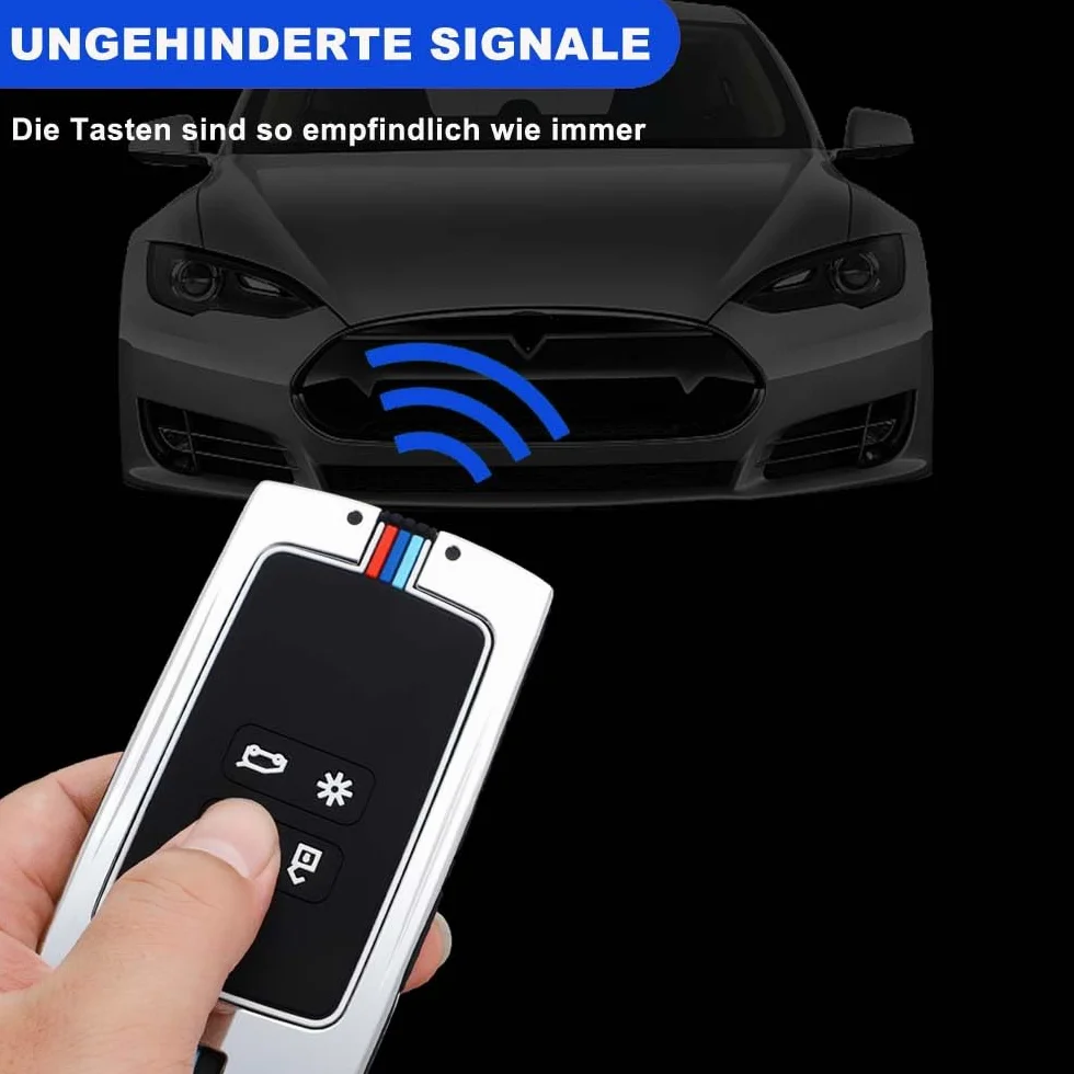 Pokrowiec na klucze Renault Kadjar Captur Koleos Clio Zoe Megane (IV/4) 4 przyciski, stop cynku, czarny