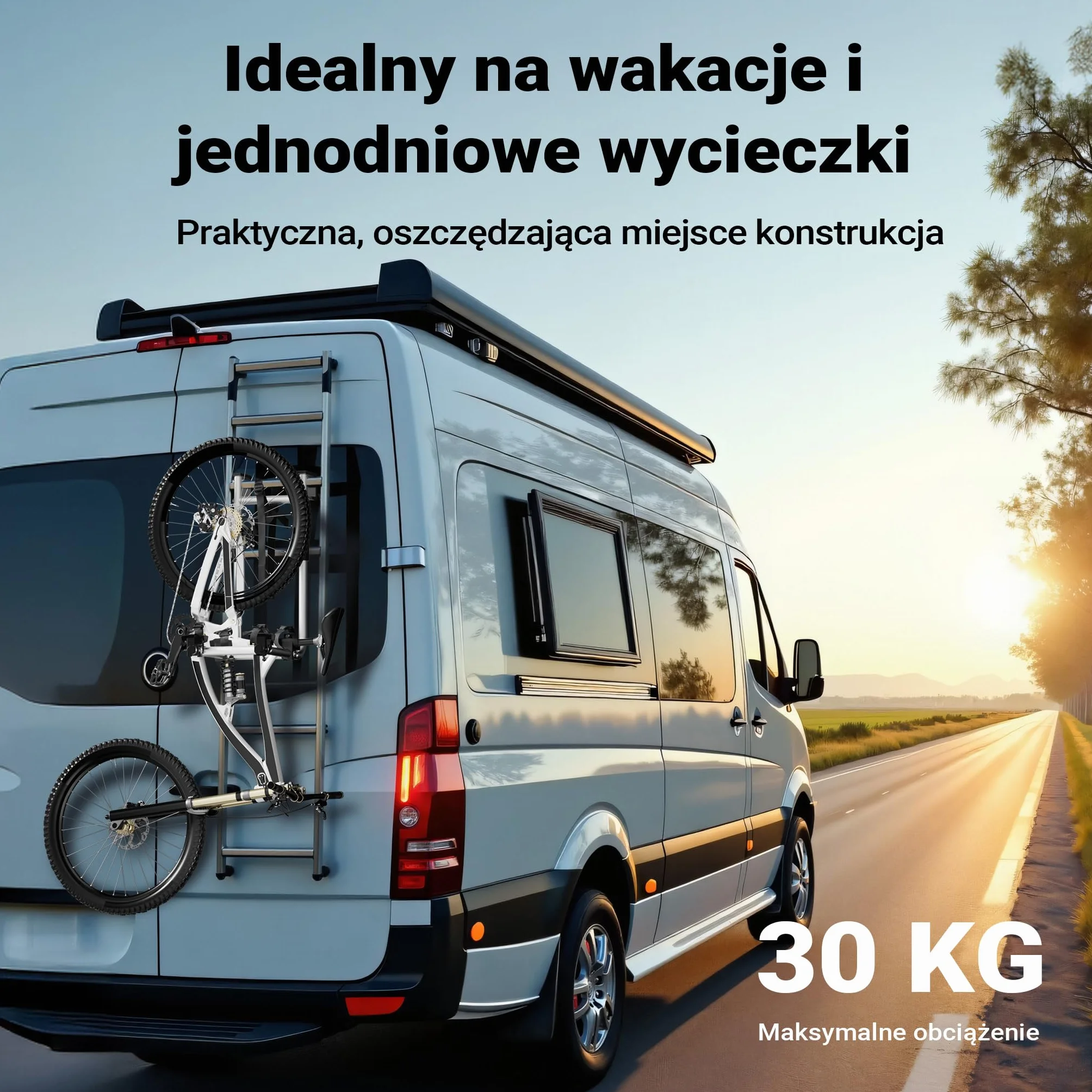 Wiltec Bagażnik na 2 rowery 30 kg aluminium TPR składany