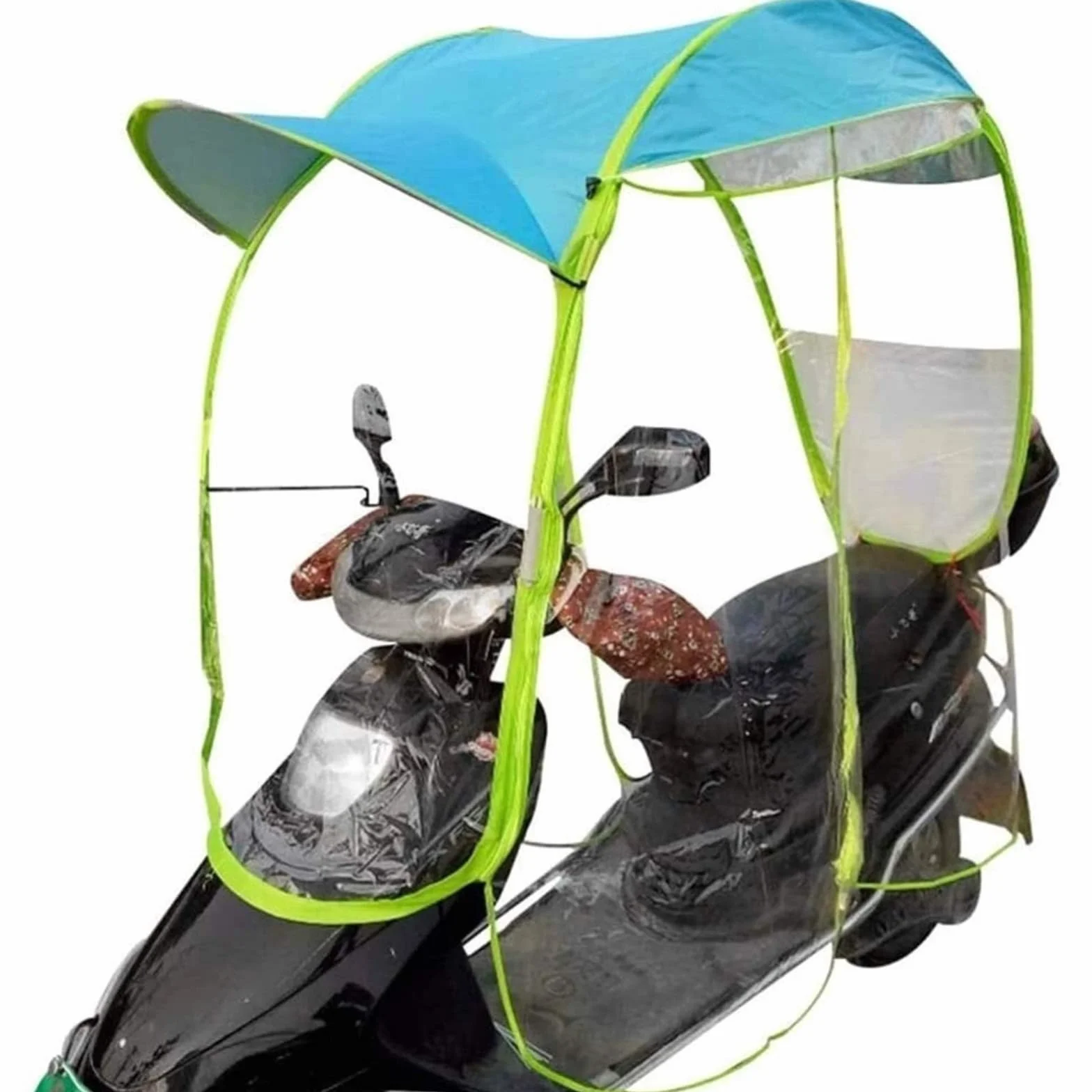 Całkowicie zabudowany skuter Parasol motocyklowy Mobilność Osłona przeciwsłoneczna i osłona przeciwdeszczowa Wodoodporna, osłona przeciwdeszczowa dla motocykla, wodoodporna,Blue,B