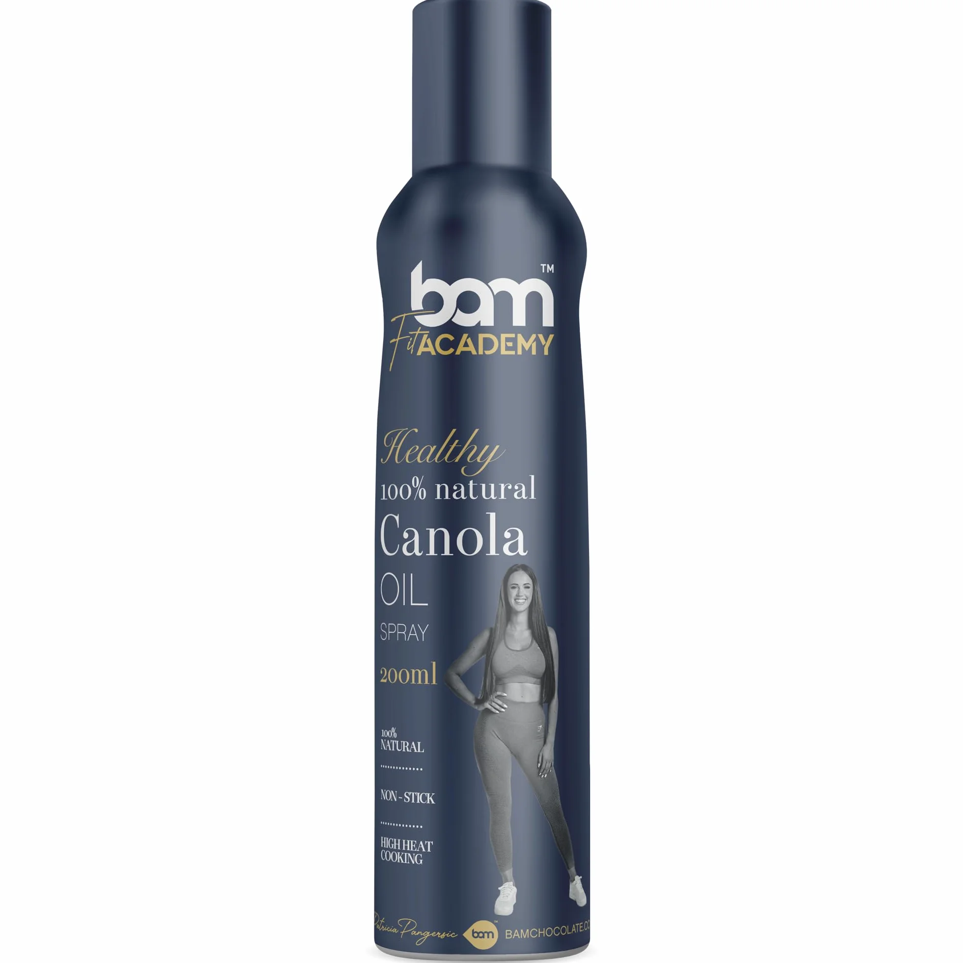BAM Olej rzepakowy w sprayu, Naturalny 100% olej w sprayu do gotowania, Do zdrowego gotowania i smażenia, 200 ml