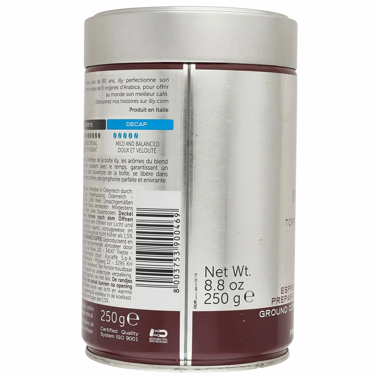 Kawa Caffe Espresso 250g - Illy kawa w puszce na włoski rynek