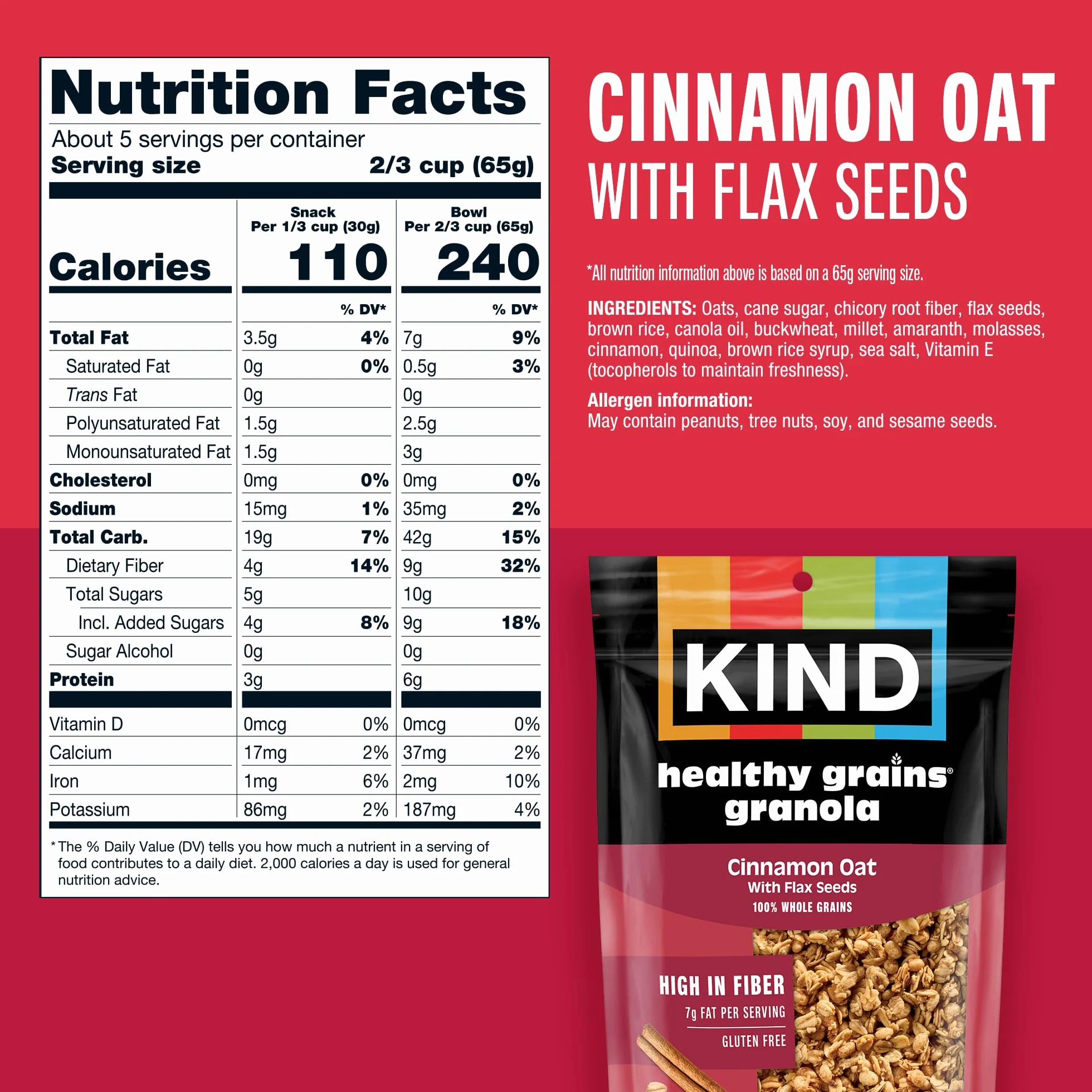 KIND Healthy Grains Clusters Granola Variety Pack Gluten Free 3 Count