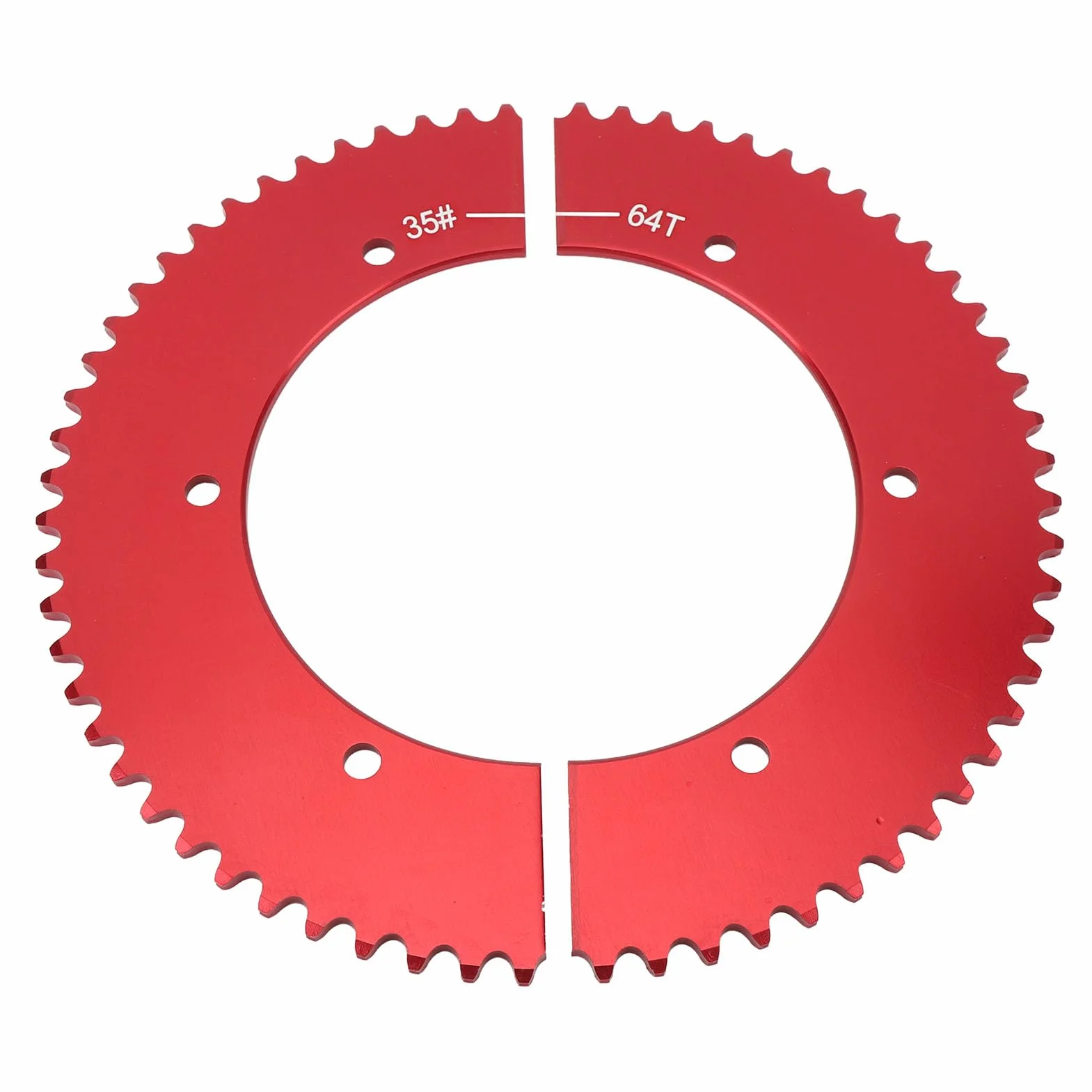Zębatka Dzielona do Mini Roweru 35 z 64 Zębami, Wydajne Części do 212 Cm3 196 Cm3 6,5 KM 7,0 KM Powerhorse 420 Cm3 301 Cm3 389 Cm3 13 KM 15 KM, łatwa w Montażu ze Stopu