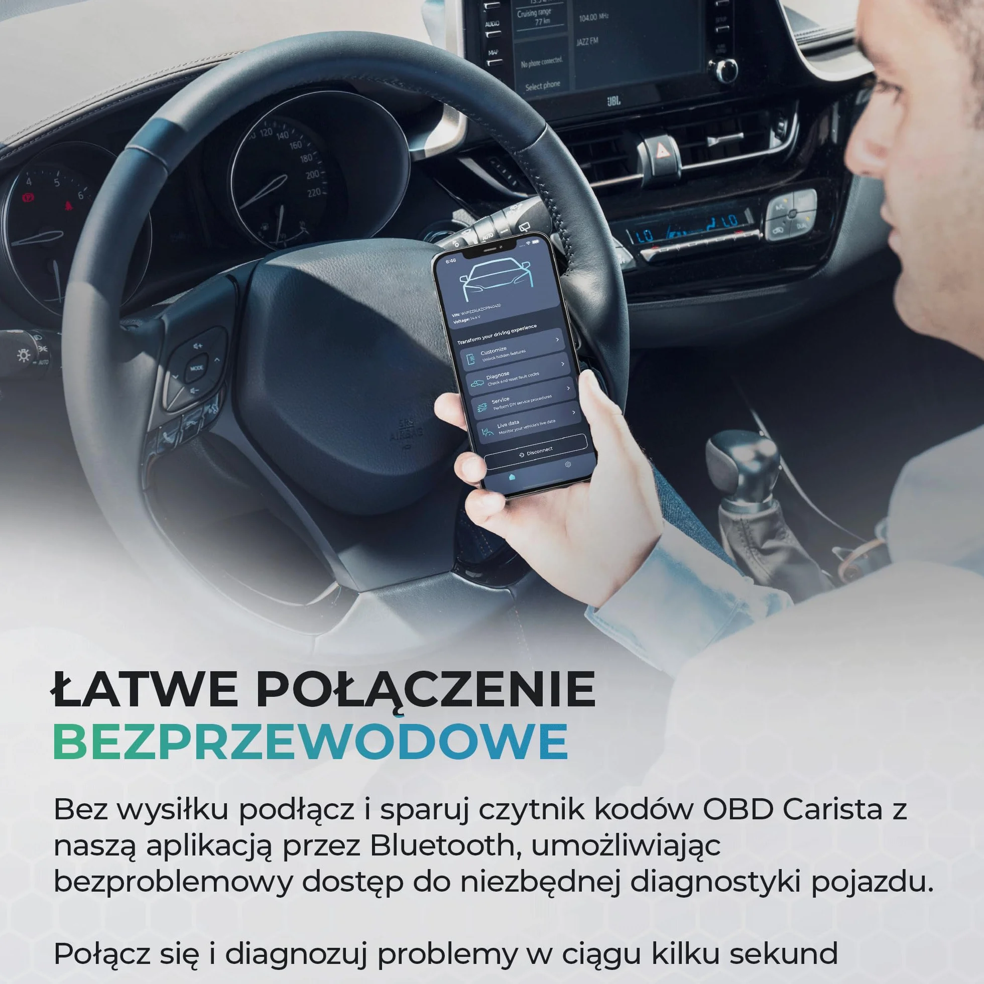 Carista OBD – Skaner Bluetooth: Diagnostyka, personalizacje, narzędzia serwisowe i dane na żywo dla pojazdów (Wymagana subskrypcja)