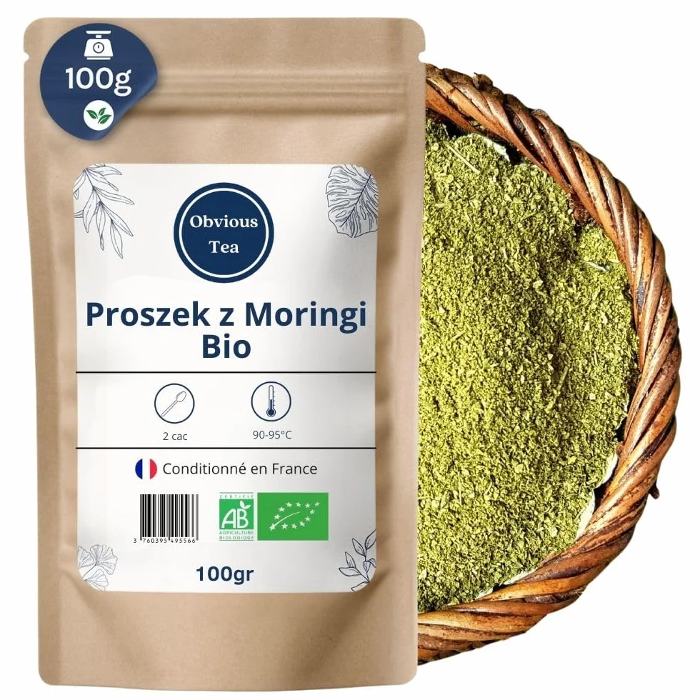 Moringa in Polvere Bio Sfusa - Superalimento Naturale, Ricco di Minerali e Vitamine - Infuso Digestivo - Moringa Oleifera Lam. – Agricoltura Biologica - Sacchetto