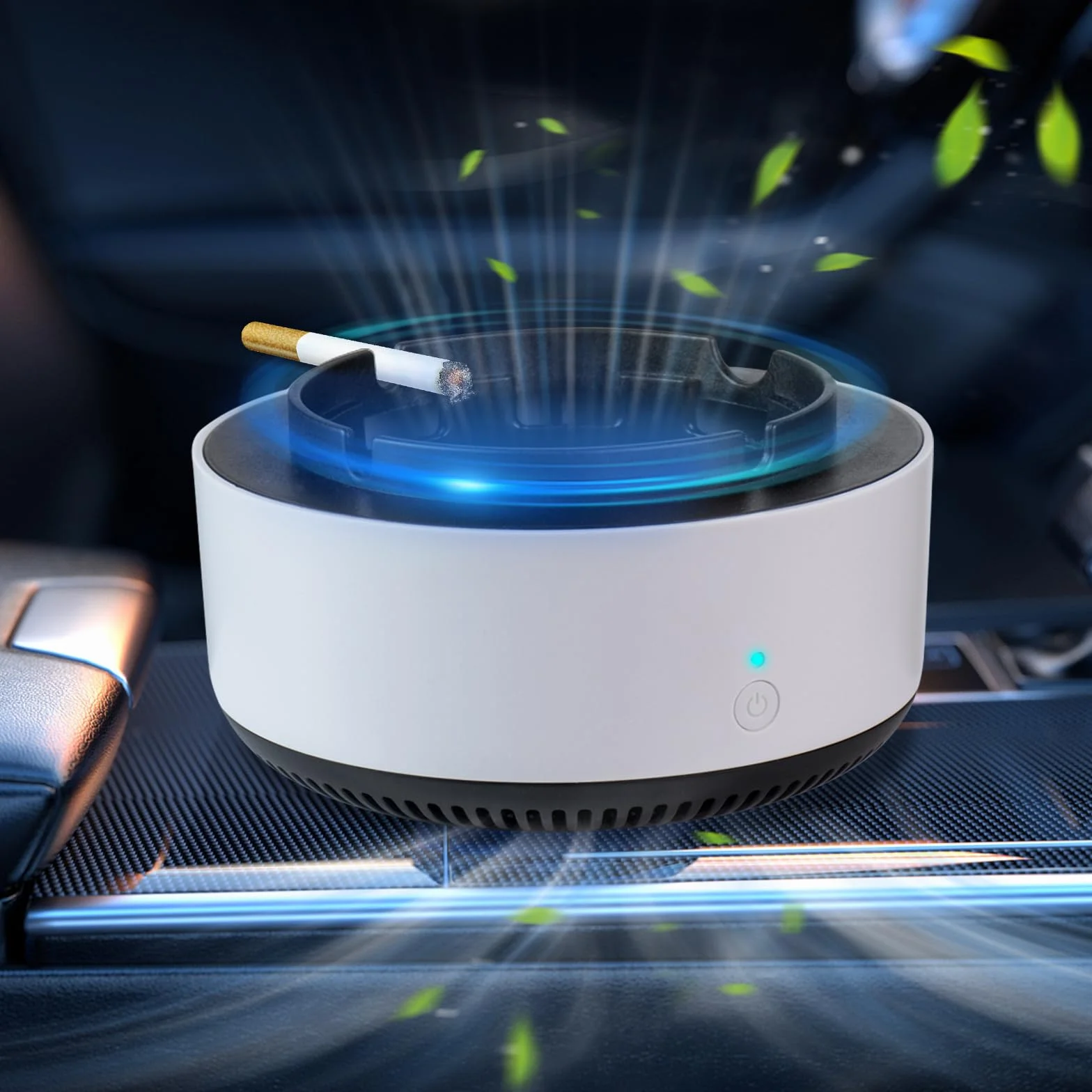 Elektroniczny Oczyszczacz Dymu 2 w 1 Popielniczka Bezdymna z Oczyszczaczem Powietrza Ssąca 360°
