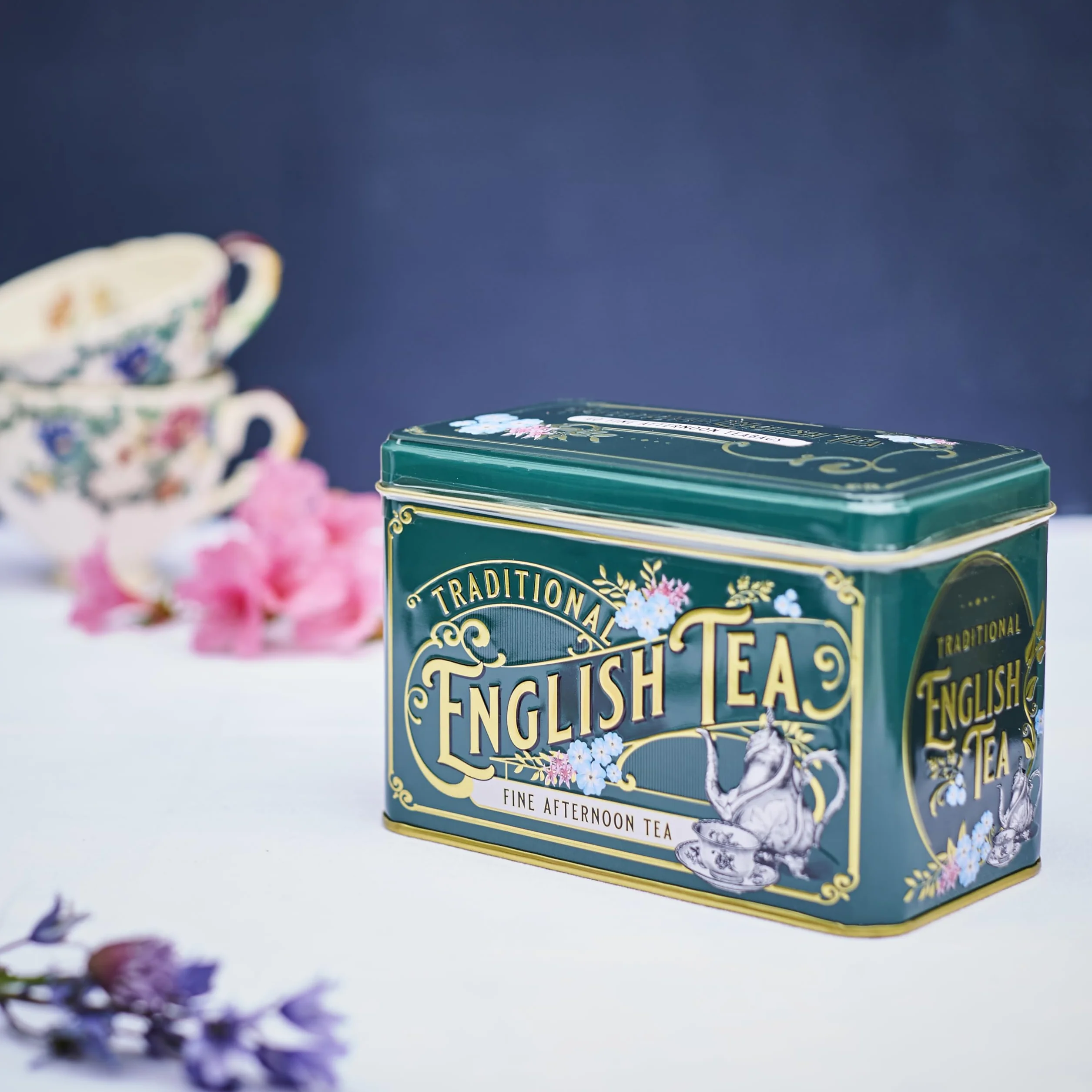 New English Teas Vintage wiktoriańska puszka na herbatę z 40 angielskimi popołudniowymi herbatkami