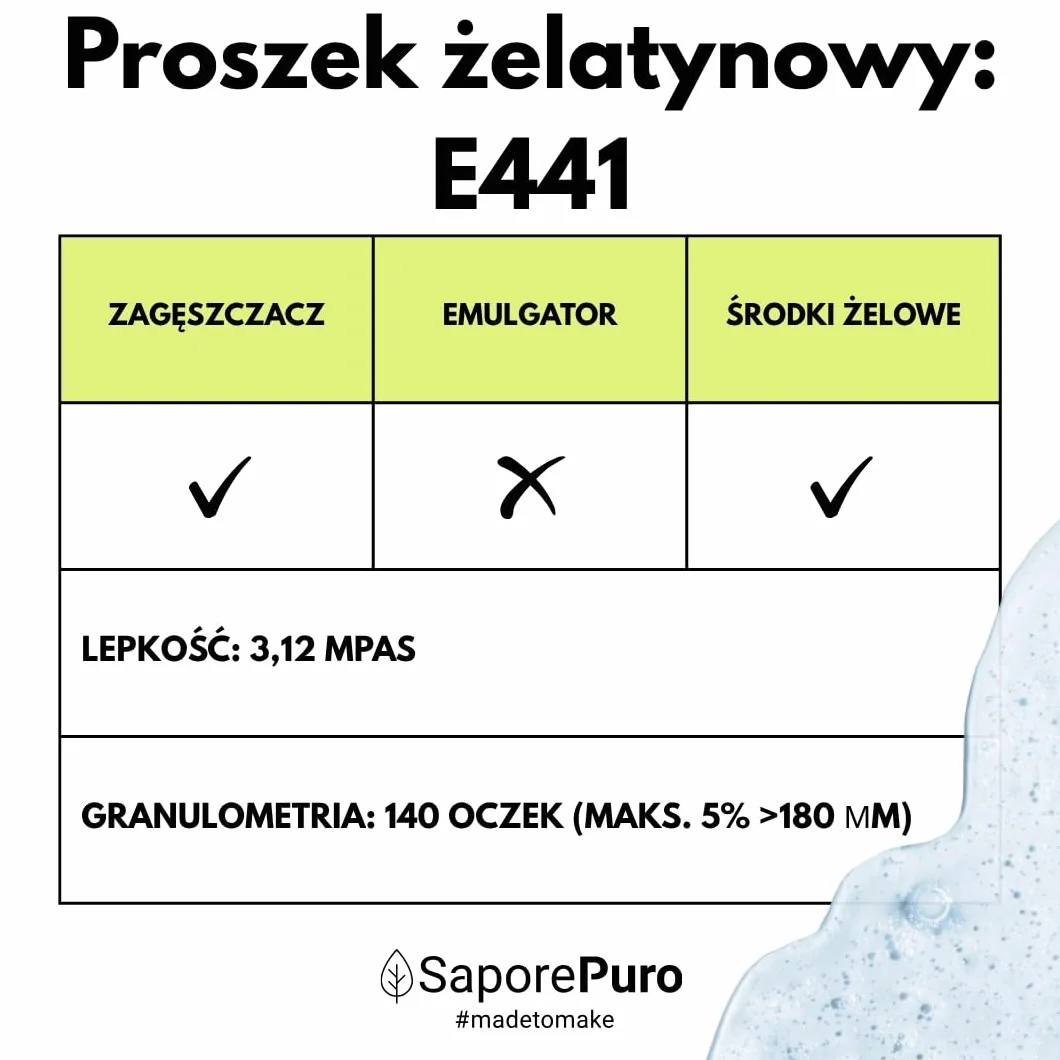 SaporePuro Żelatyna Spożywcza w Proszku 50 g 220 Bloom