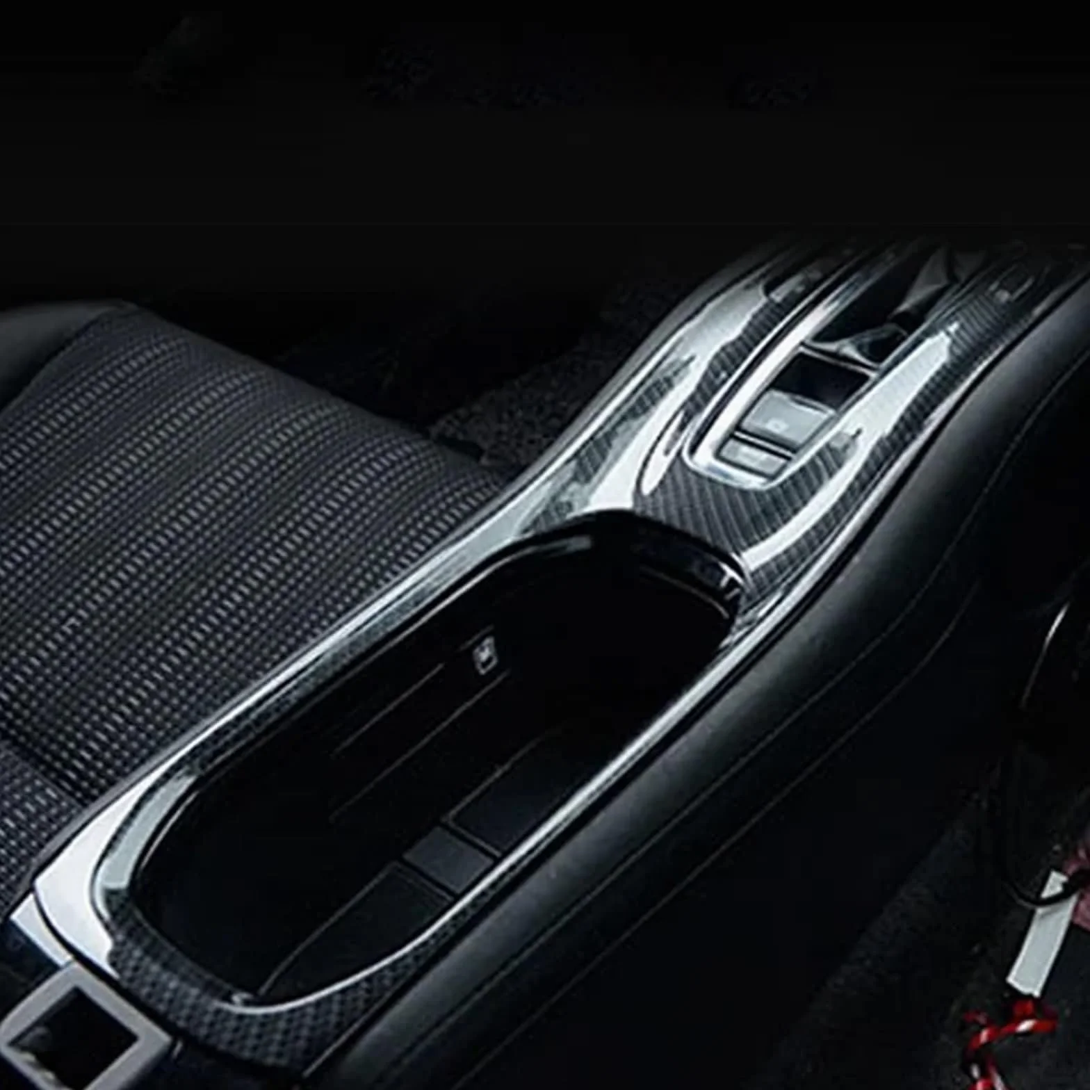 Okleina skrzynia biegów‌ Konsola zmiany biegów Panel uchwytu na kubek Pokrywa wykończenia Akcesoria pasujące do Honda HRV HR-V VEZEL 2015-2022, ABS Włókno węglowe Folia na panel‌