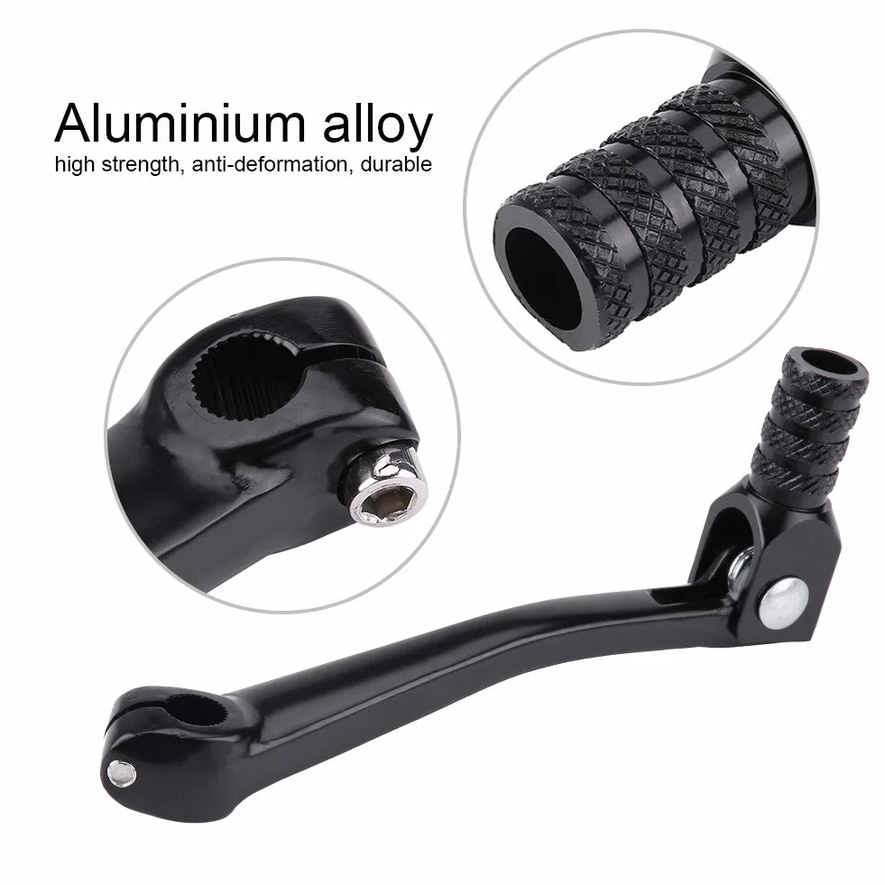 Składana Dźwignia Zmiany Biegów, Motocykl ze Stopu Aluminium CNC Dirt Bike ATV Dźwignia Zmiany Biegów do 4 Suwów Dirt Bike Pitbike Motocykl(czarny)