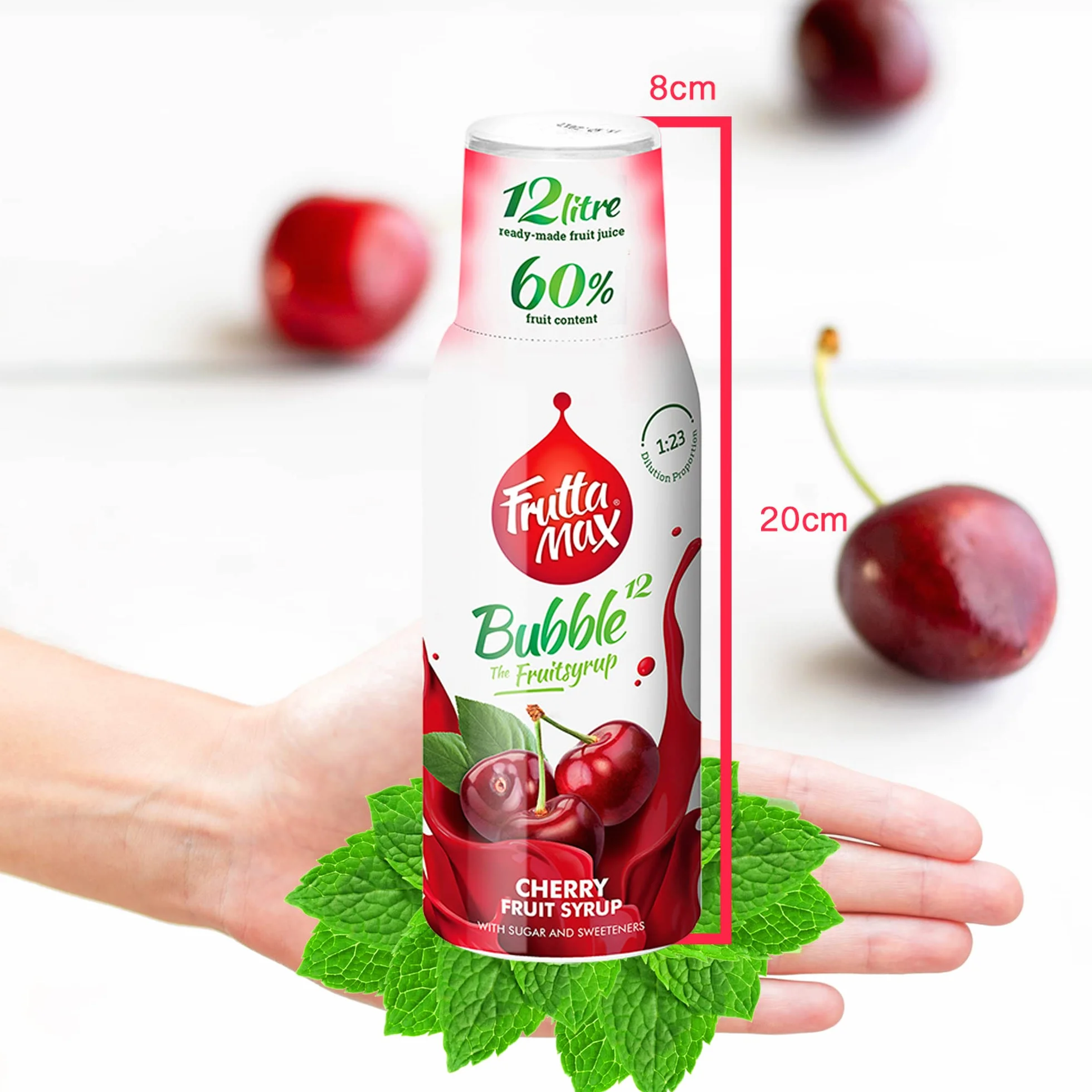 Syrop Fitness by FruttaMax Light Niskowęglowodanowy Zero Cukru ze Stewią 50% Owoców 500ml Malina