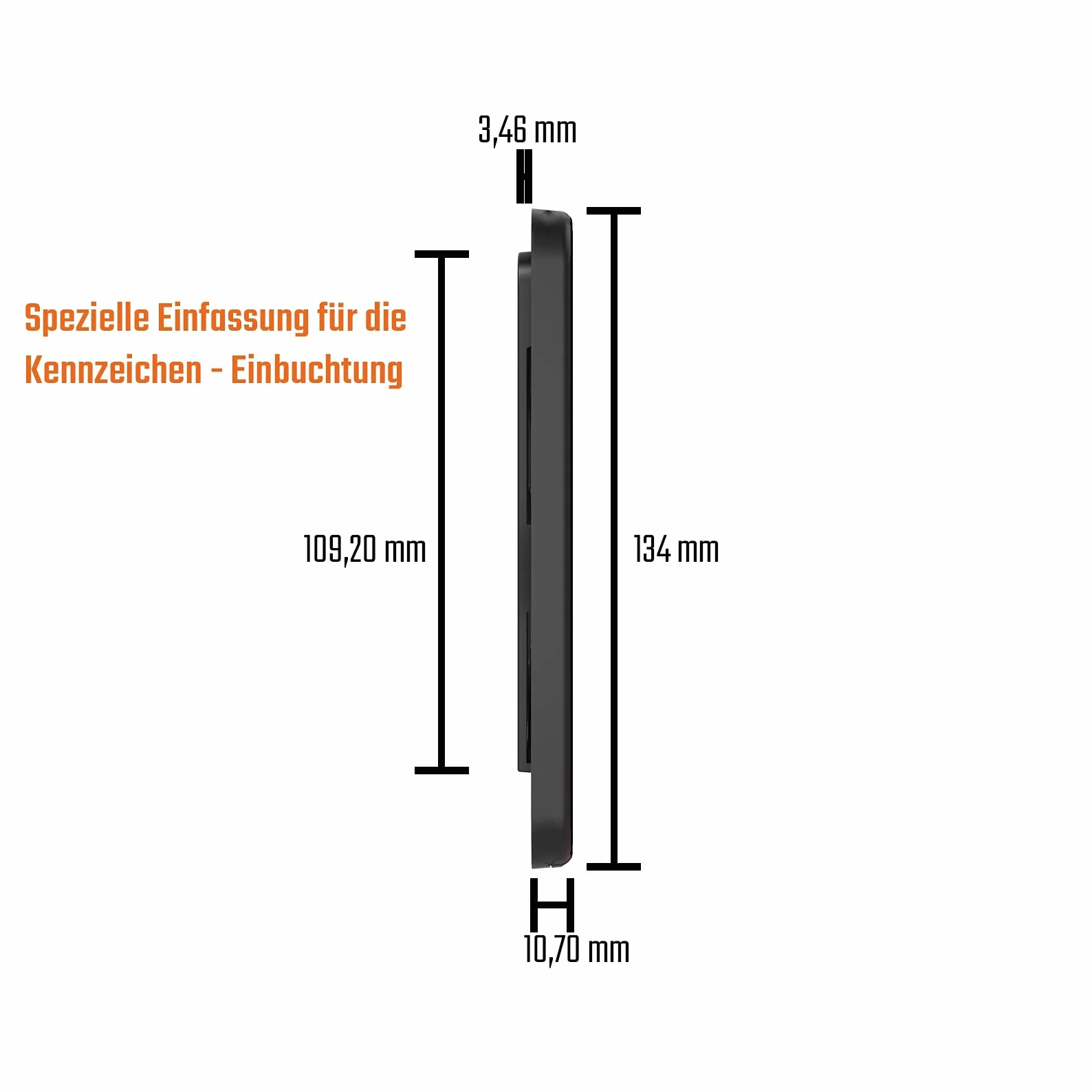 2 krótkie uchwyty tablicy rejestracyjnej, 46 x 11 cm, krótkie mocowanie tablicy rejestracyjnej 460 mm x 110 mm, krótki uchwyt tablicy rejestracyjnej