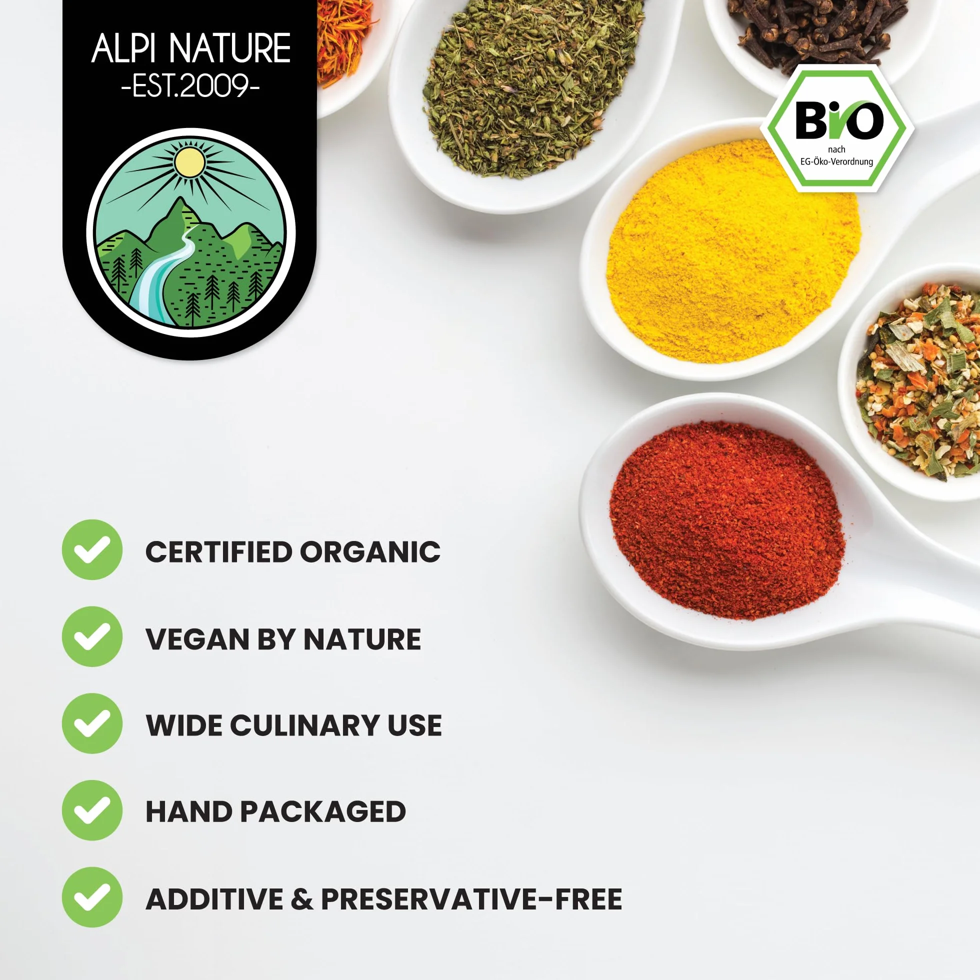 Alpi Nature Ekologiczna Przyprawa Aglio e Olio 50g, Ostra Mieszanka Przypraw