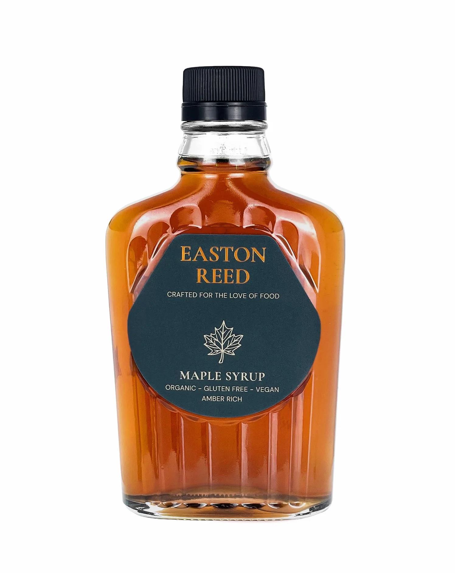 Easton Reed Syrop Klonowy Bio Klasa A Amber Rich 250ml – Kanadyjski Syrop Klonowy z Quebecu – Wegański Zamiennik Cukru do Naleśników i Marynat – Szklana Butelka, Bursztynowy Kolor