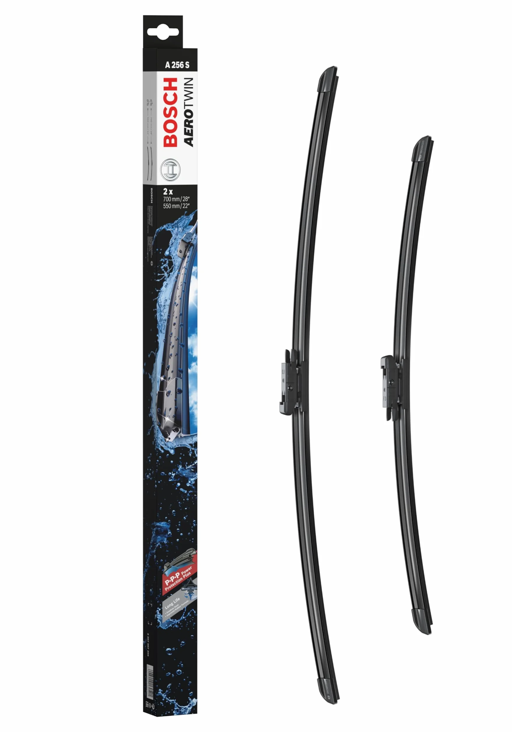 Bosch 3 397 007 256 Pióro Wycieraczki, Czarny, 700 mm/550 mm