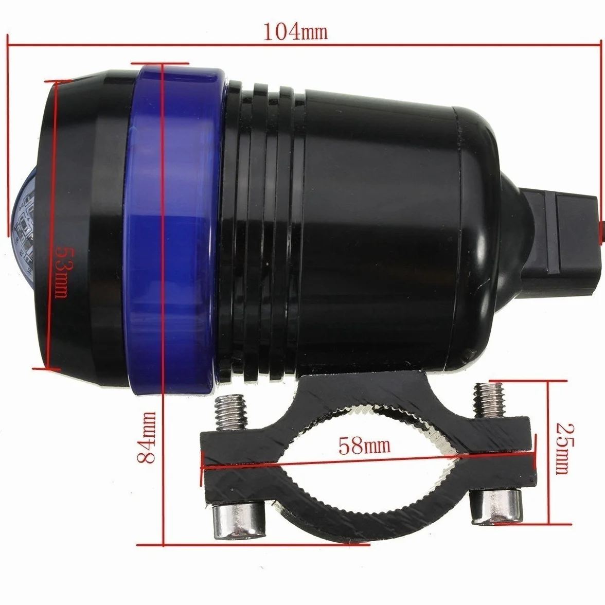 KATUR wodoodporna czarna powłoka Cree U3 LED motocykl motocykl reflektor punktowy światło