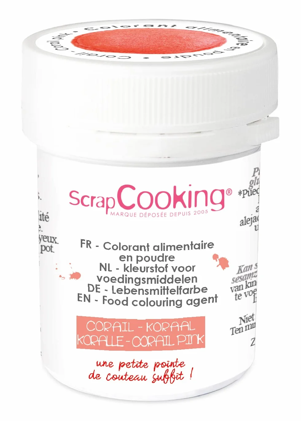 ScrapCooking Sztuczny barwnik w proszku koralowym 5 g barwnik spożywczy do ciast i deserów