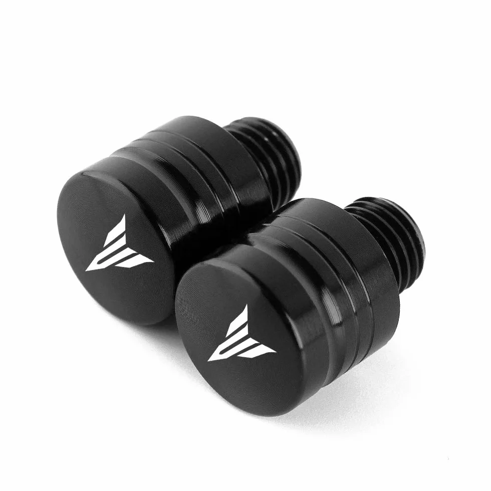 Para M10X1.25 czarne aluminium CNC śruby z otworem do lusterka do Yamaha MT07 FZ07 MT09 FZ09 MT10 MT25 MT125 XSR700 XSR900 NMAX 125 X-Max 300 400
