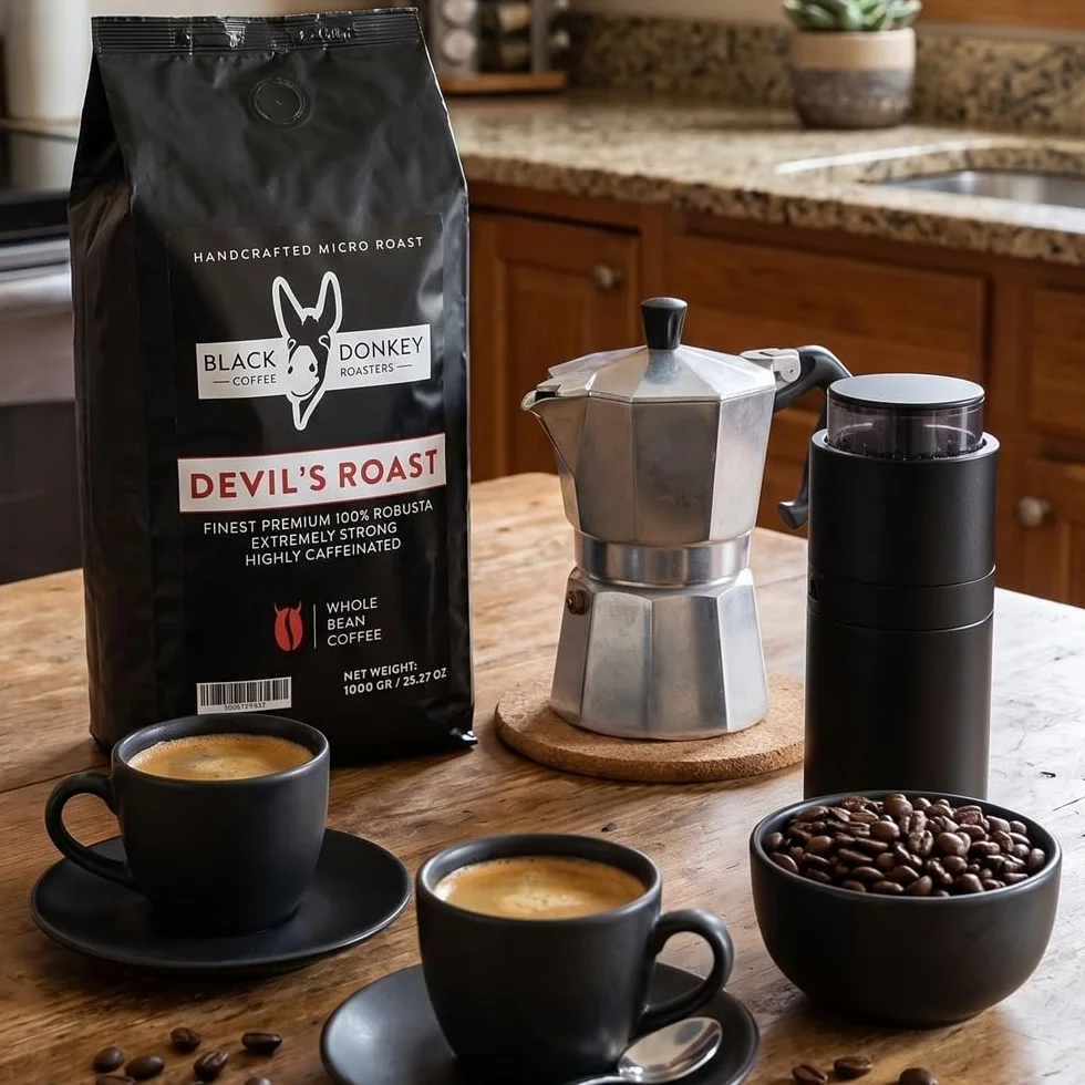 Devil's Roast Ziarna Kawy 1kg Mieszanka Robusty Black Donkey