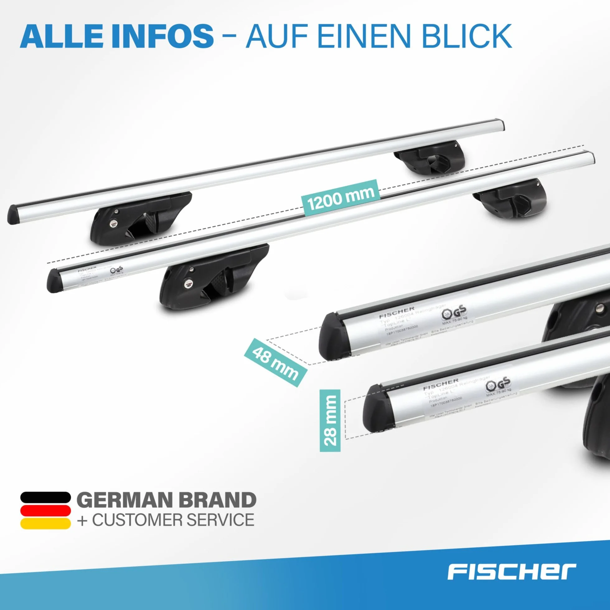 Fischer 126004 Bagażnik, Srebrny/Czarny, L