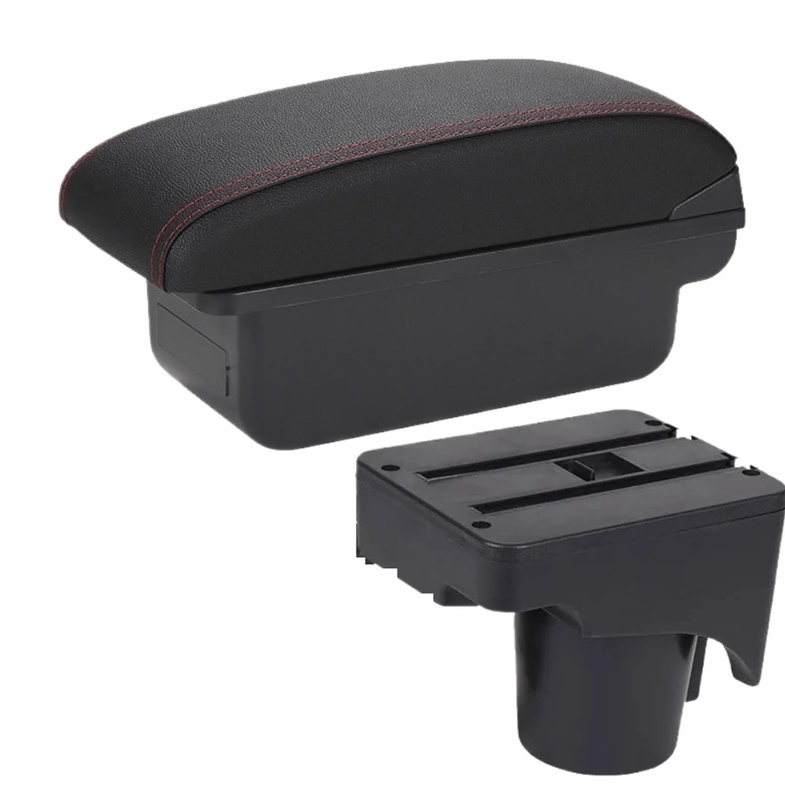 Armsteun Richter Bush Podłokietnik Box pasuje do VW Golf 6 Golf 5 Mk6 MK5 Jetta 5 Podłokietnik samochodowy pasuje do VW Sagitar Schowek Wnętrze(C1 Black red NO USB)