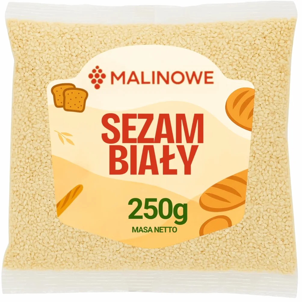 Malinowe SEZAM BIAŁY 250g Ziarno Najlepsze Do Sushi