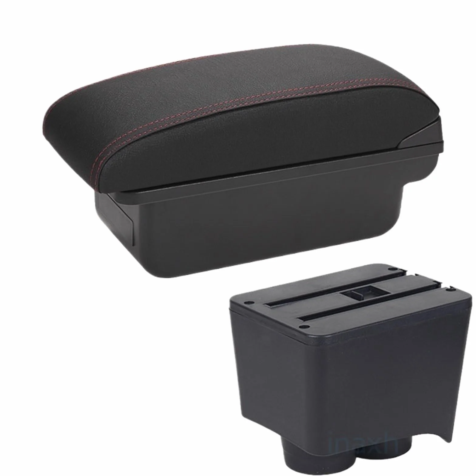 Armsteun Richter Bush Pasuje do Volkswagen Polo 9N3 Podłokietnik Samochodowy Podłokietnik Box 2002-2009 Części do modernizacji Schowek Akcesoria Wnętrza Samochodu USB(C1 Black red NO USB)
