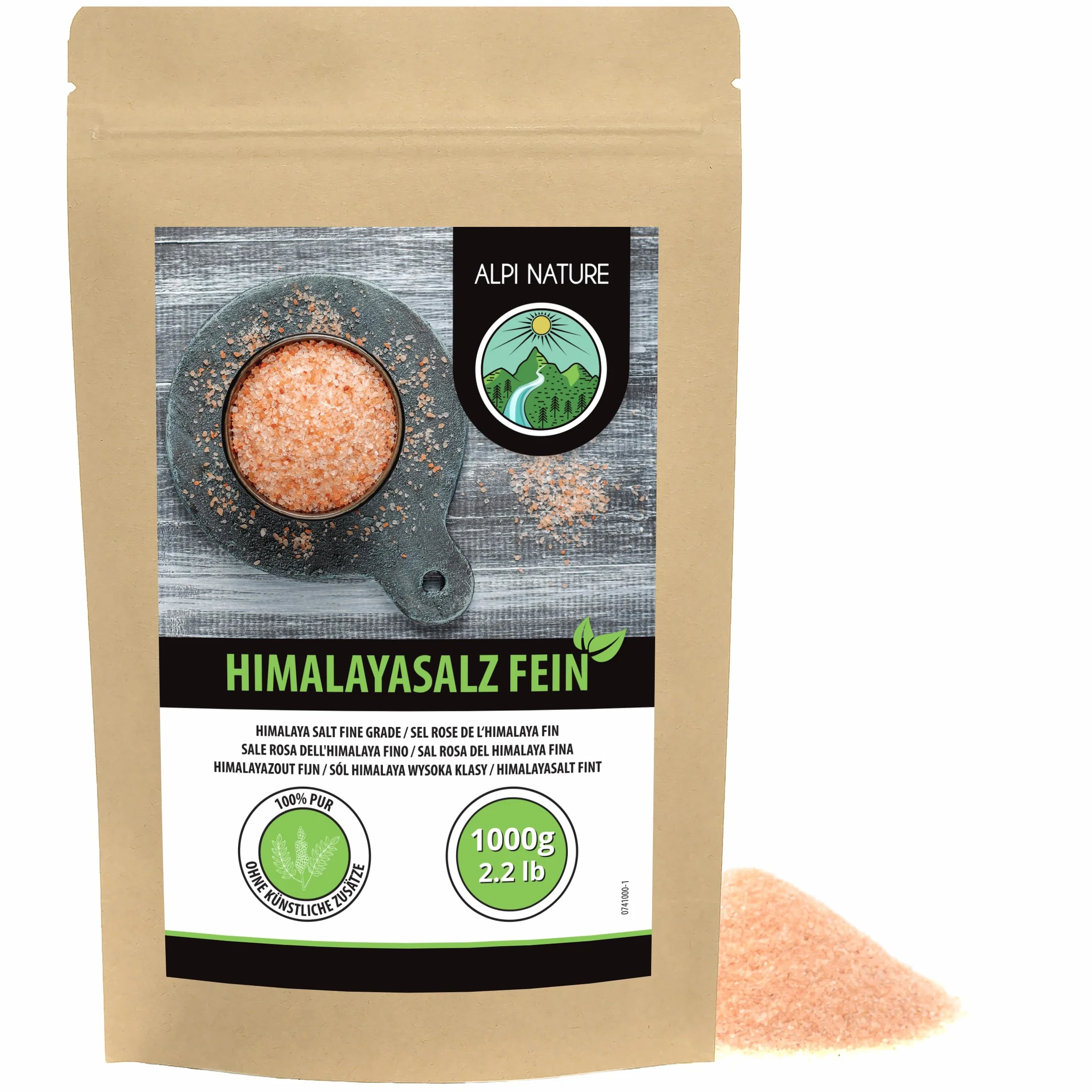 Himalajska Różowa Sól Drobna 1kg, Sól Kamienna 0,5–1 mm