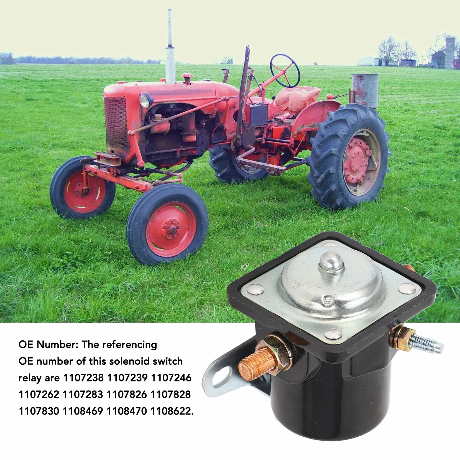 Przełącznik Przekaźnika Elektromagnetycznego 6V 3 Zaciski Zamiennik Allis Chalmers 1960