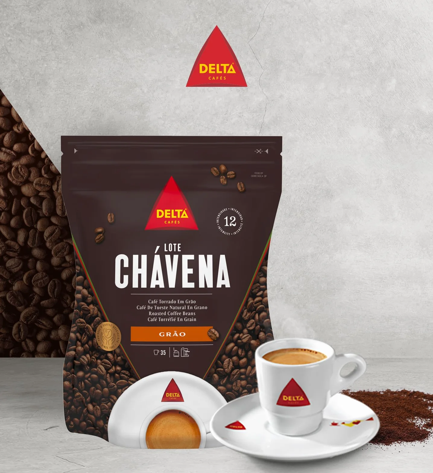 Delta Palona Arabica i Robusta pełne ziarna kawy 250 g