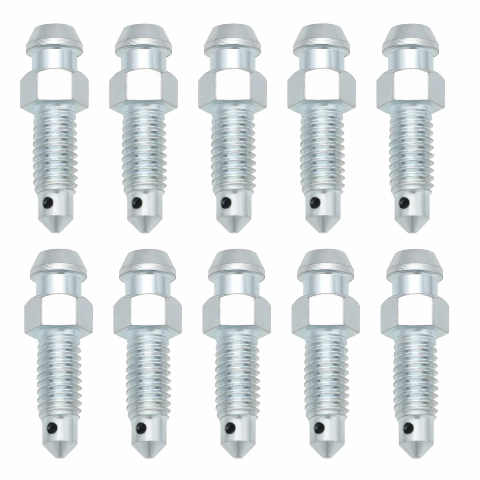 ECSiNG 10 szt. metryczny zacisk hamulcowy odpowietrzający M6 x 1 mm długość całkowita 27,2 mm sześciokątny dolny gwint całkowita długość 10 mm do zapobiegania wyciekom płynu hamulcowego