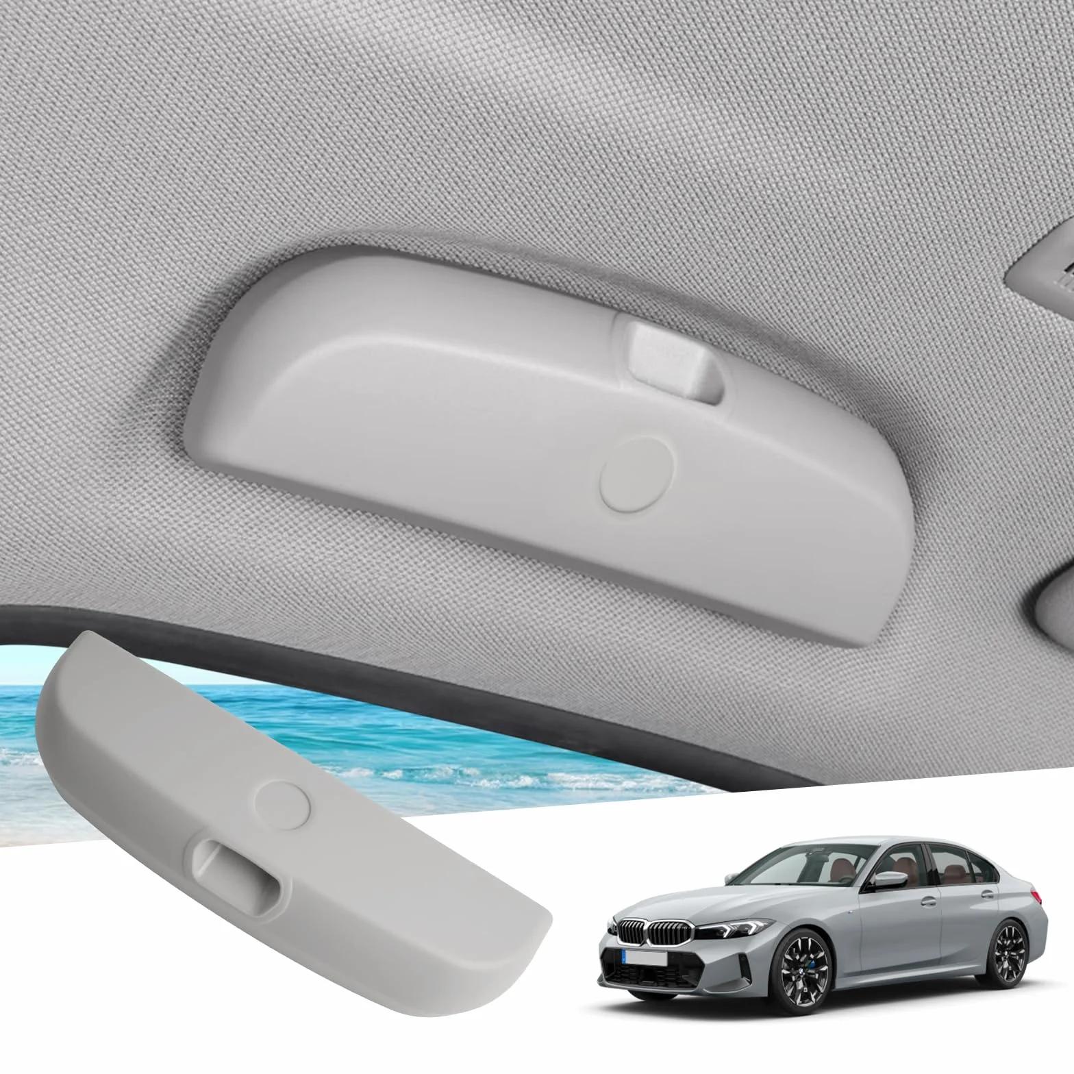 GAFAT uchwyt na okulary przeciwsłoneczne etui na okulary kompatybilny z BMW X1 X3 X5 X7 1 3 5 7 2010-2025 2026, organizer wnętrza dla X1 U11/ X3 G45/ 1 F70/ 3 G20 akcesoria (szary)