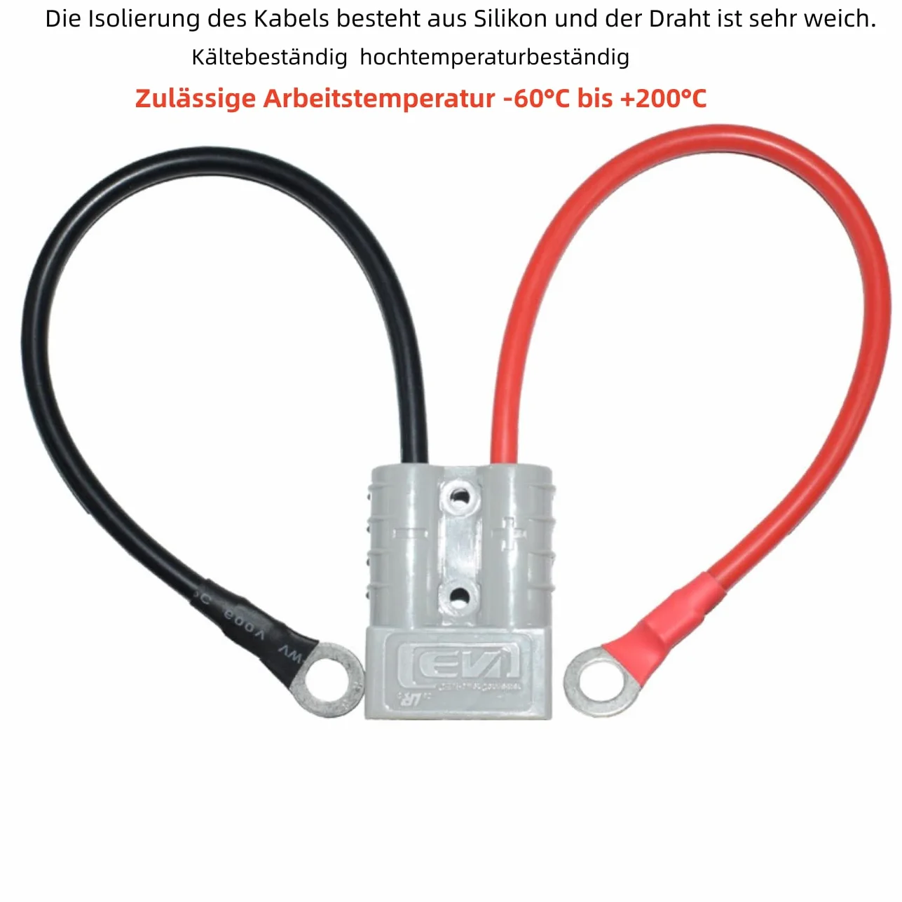 Przyłącze akumulatora 50 A 600 V 10 AWG 50 cm wtyczka do wózka widłowego i wciągarki przyczepy