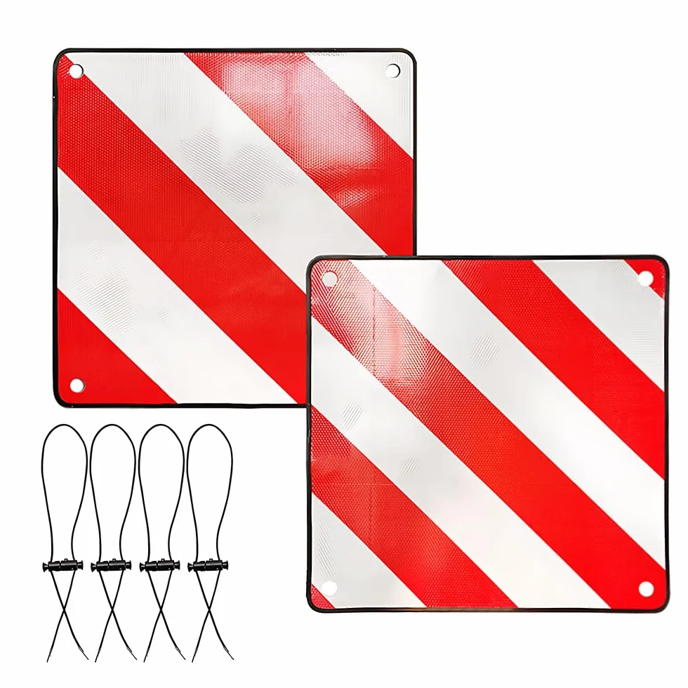Tablica ostrzegawcza Włochy Hiszpania 2 w 1 50x50 cm aluminium na bagażnik rowerowy