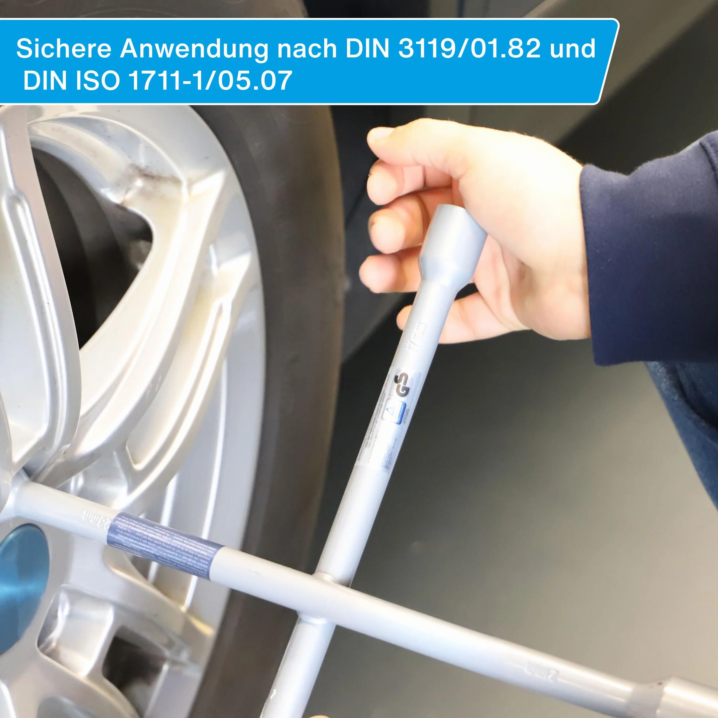 Cartrend 10870 4-drożny orteza koła, srebrny (17 mm, 19 mm, 21 mm, 23 mm)
