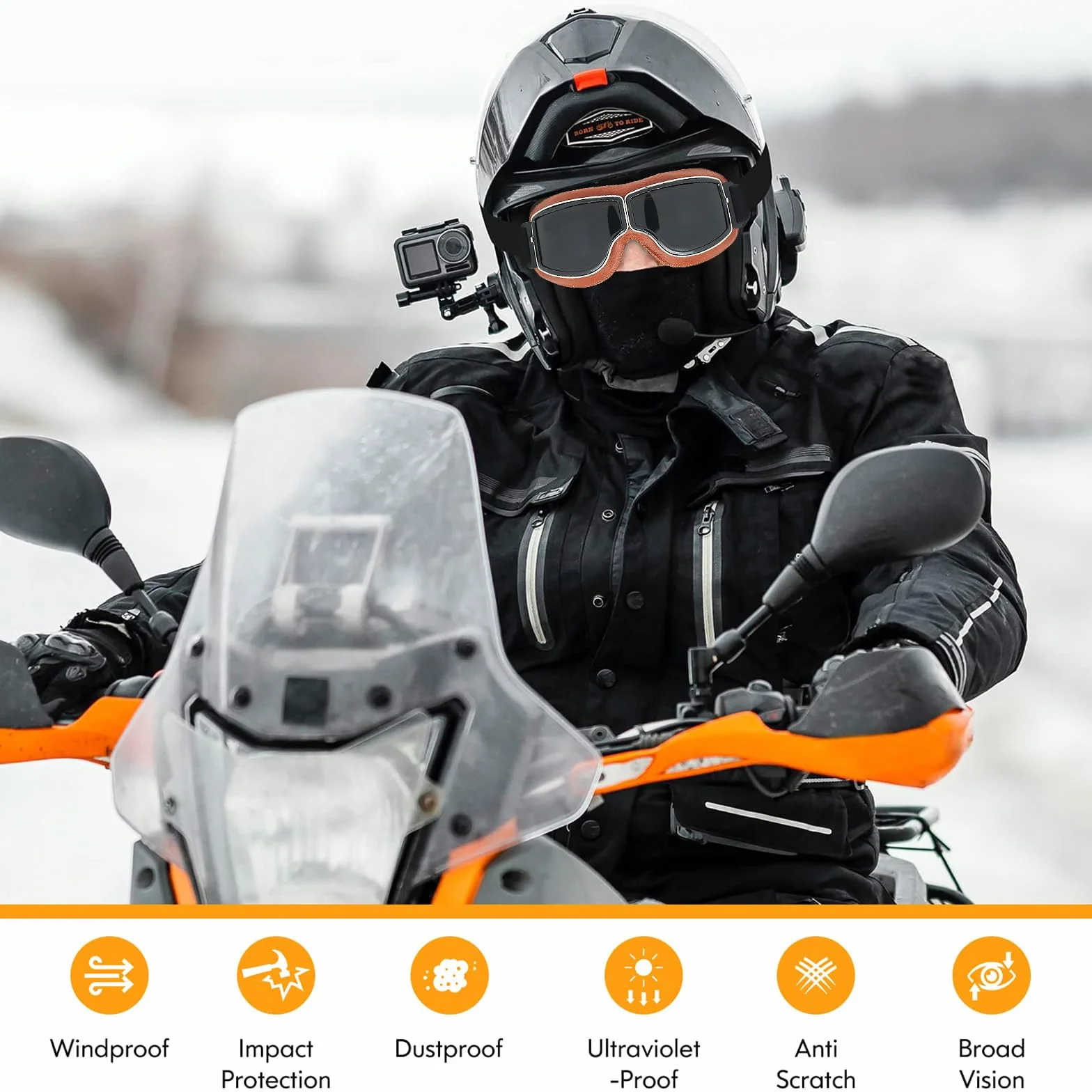 Gogle motocrossowe przeciwwiatrowe kurz do motocykli wyścigów terenowych