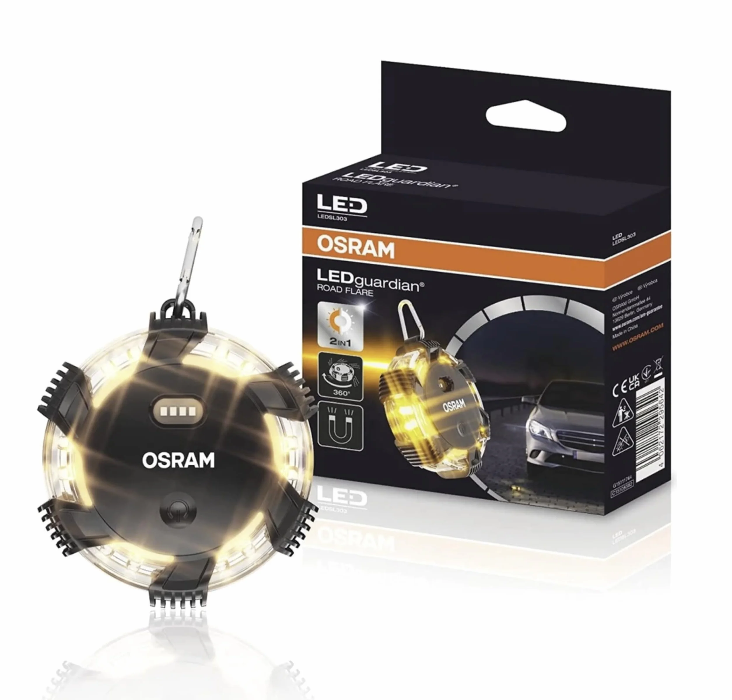 OSRAM LEDguardian ROAD FLARE LEDSL303 kompaktowa magnetyczna lampka ostrzegawcza LED 16 diod
