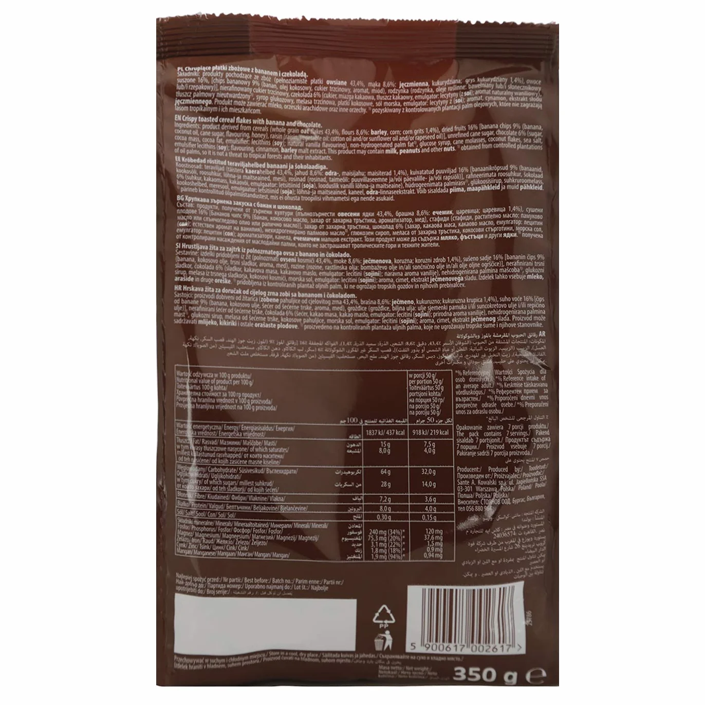 Sante Crunchy Bananowe 350g